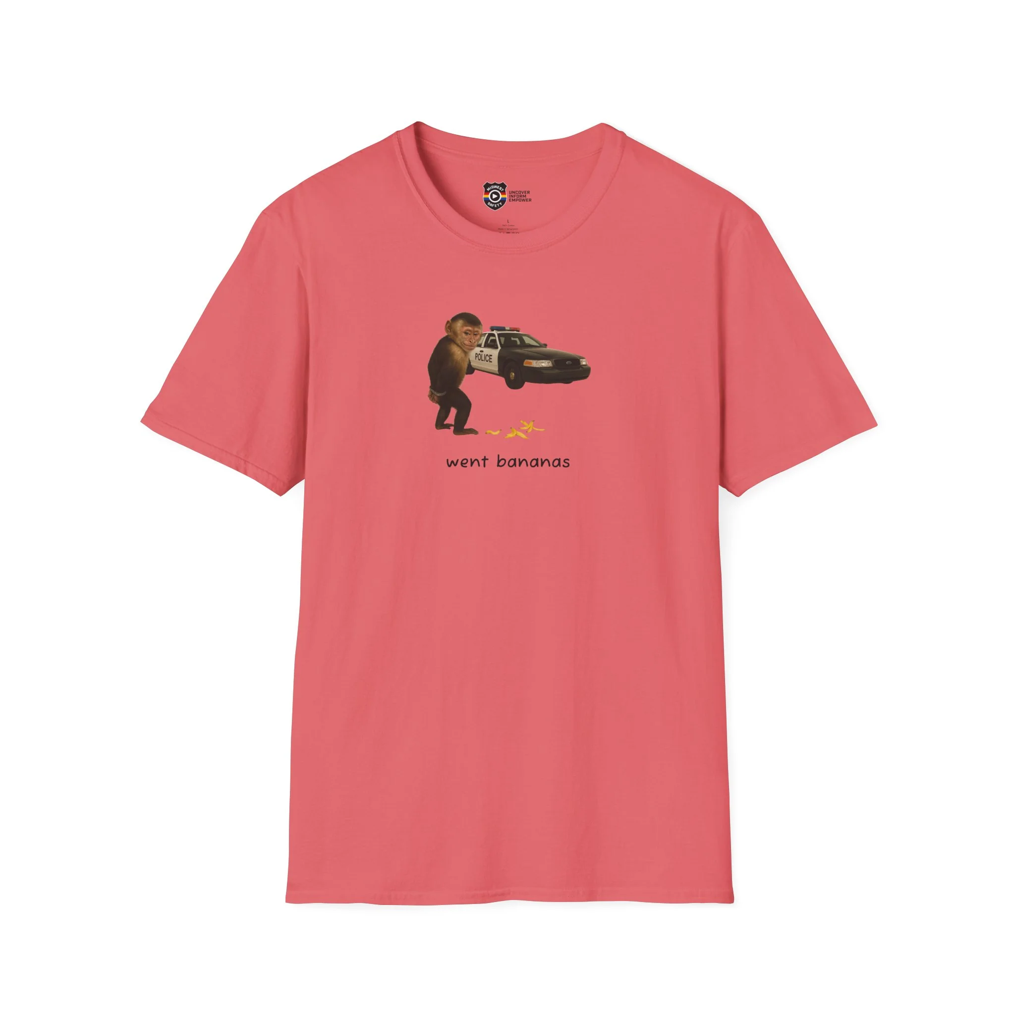 Went Bananas Unisex Softstyle Police Silly T-Shirt - Fun & Quirky Graphic Tee - Image 11