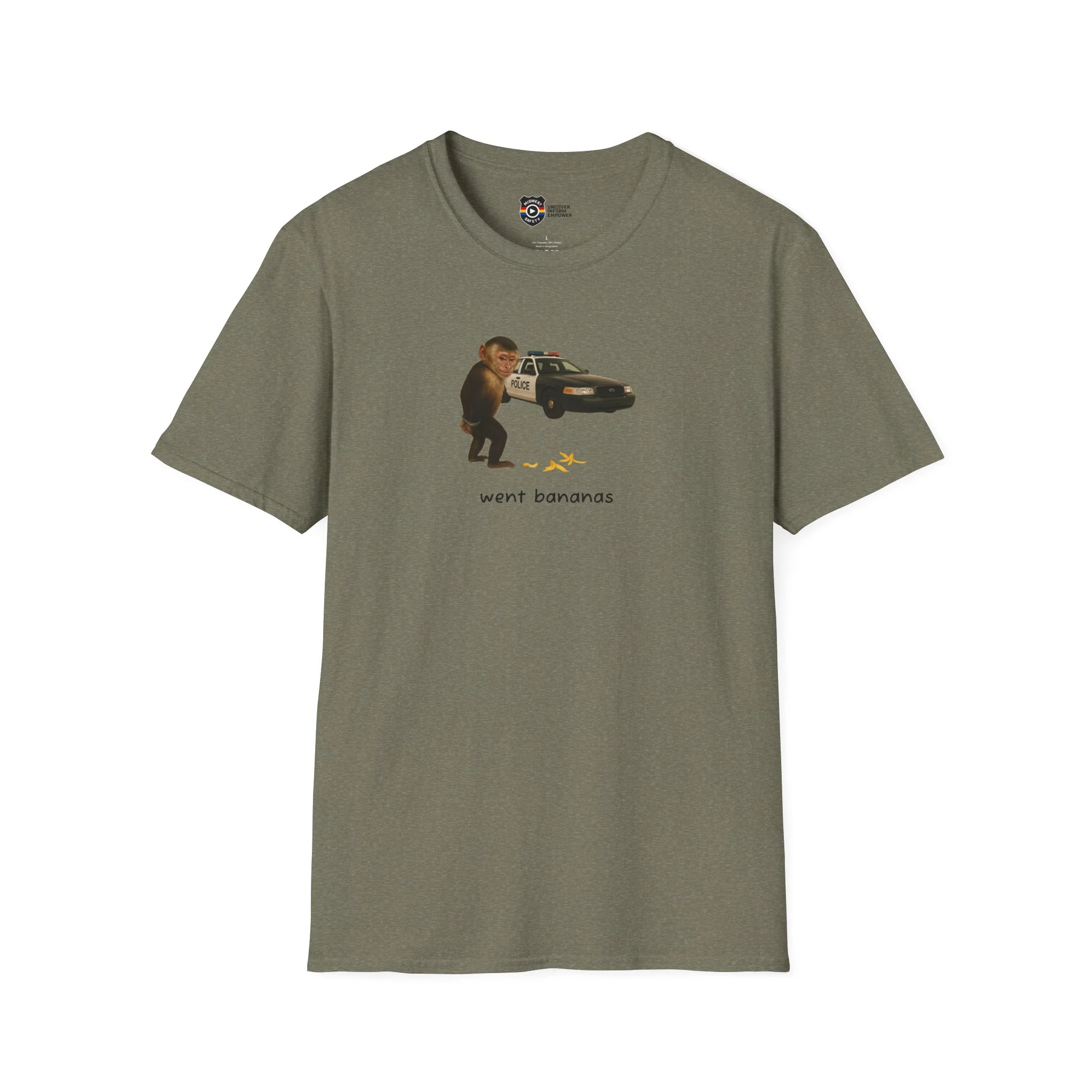 Went Bananas Unisex Softstyle Police Silly T-Shirt - Fun & Quirky Graphic Tee - Image 12