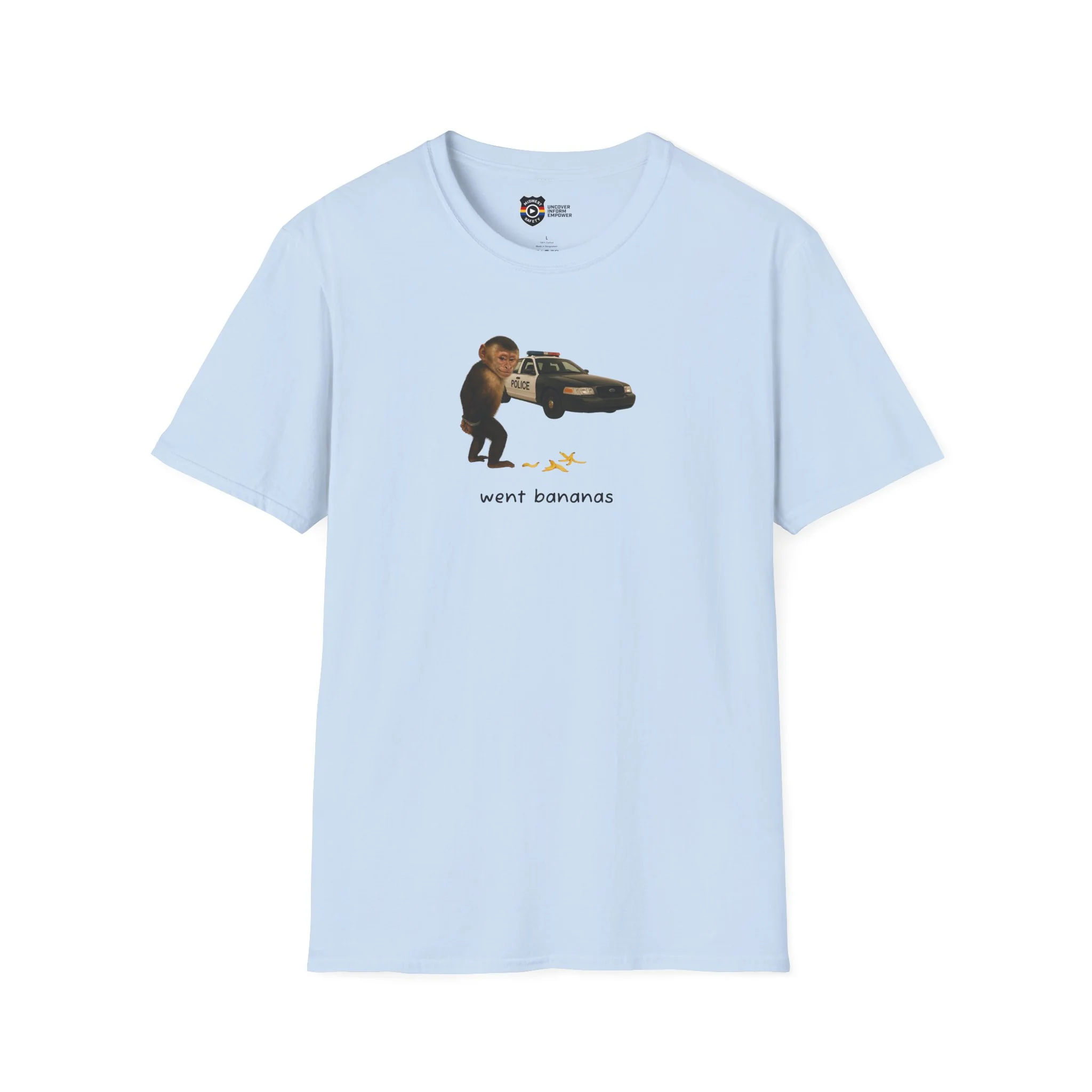 Went Bananas Unisex Softstyle Police Silly T-Shirt - Fun & Quirky Graphic Tee - Image 13