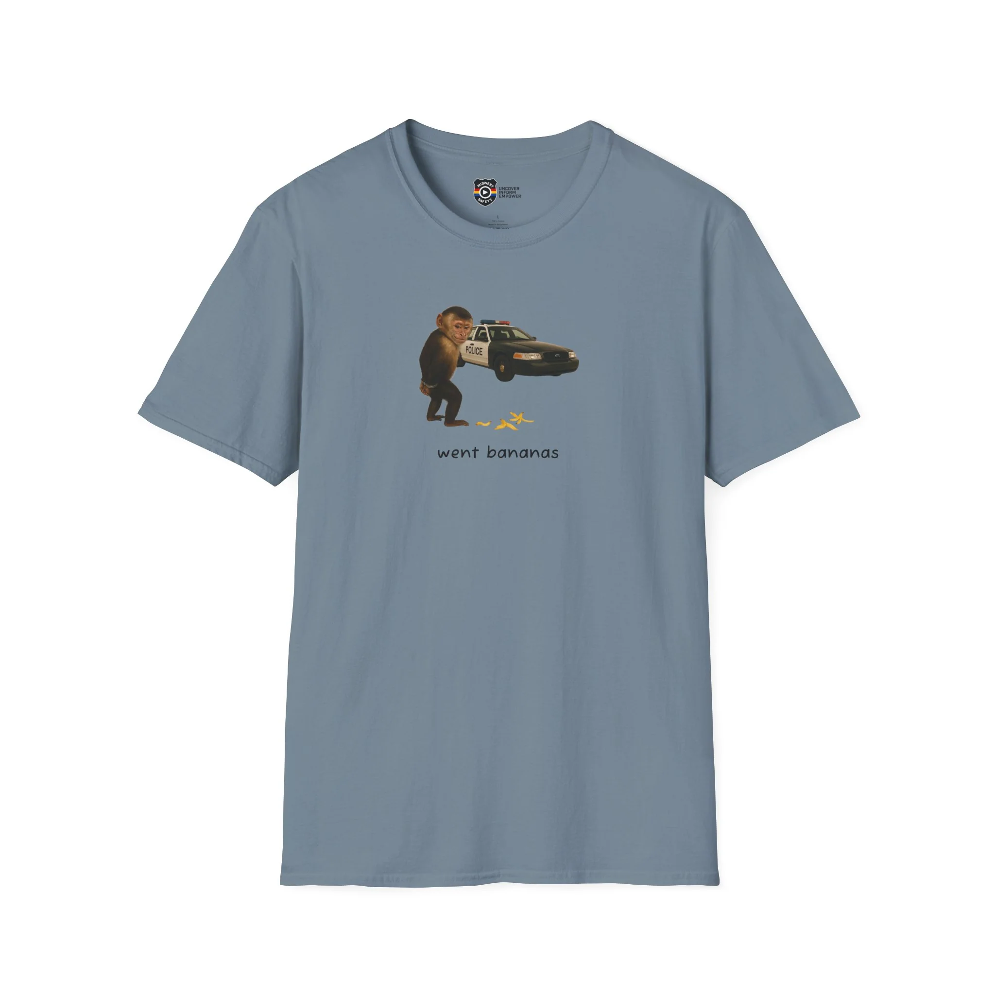 Went Bananas Unisex Softstyle Police Silly T-Shirt - Fun & Quirky Graphic Tee - Image 14
