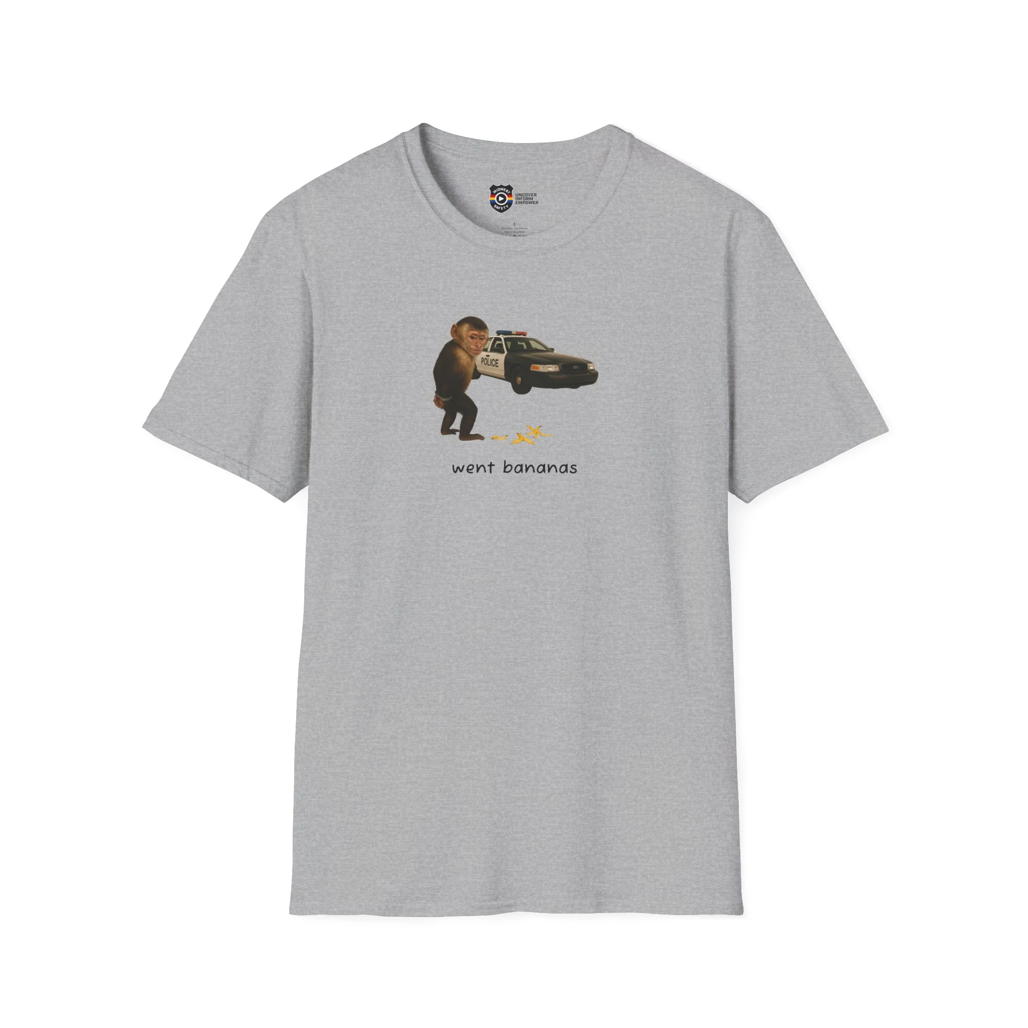 Went Bananas Unisex Softstyle Police Silly T-Shirt - Fun & Quirky Graphic Tee - Image 16