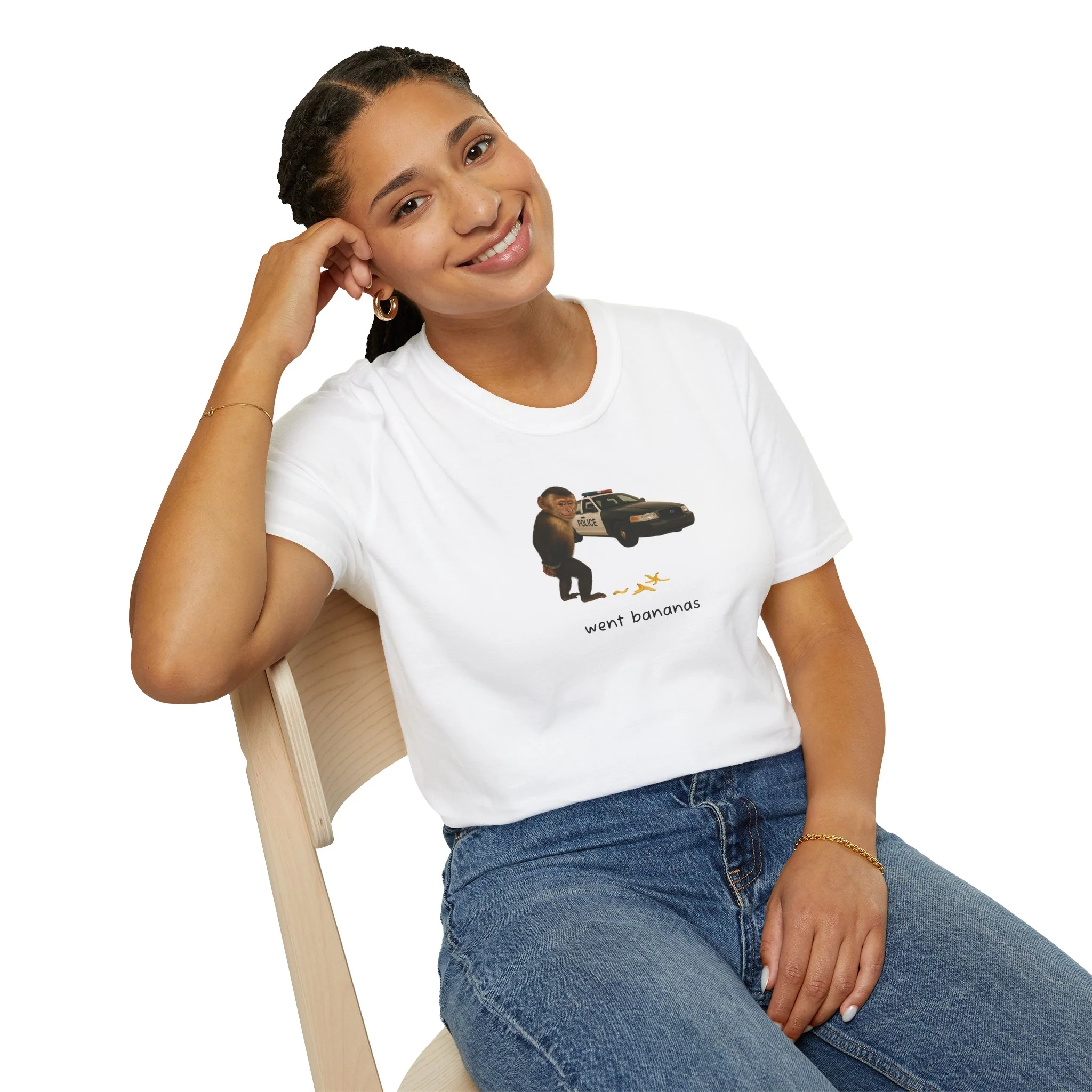 Went Bananas Unisex Softstyle Police Silly T-Shirt - Fun & Quirky Graphic Tee - Image 23