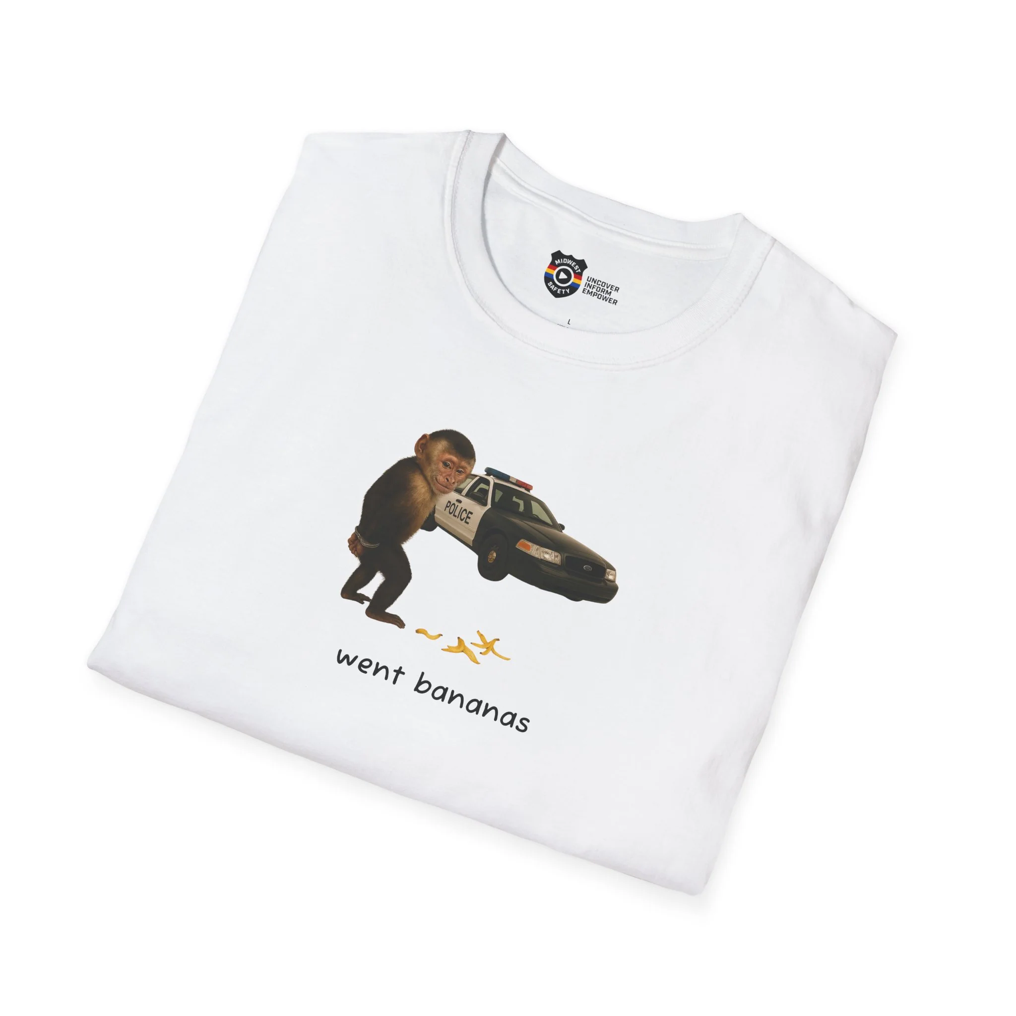 Went Bananas Unisex Softstyle Police Silly T-Shirt - Fun & Quirky Graphic Tee - Image 24