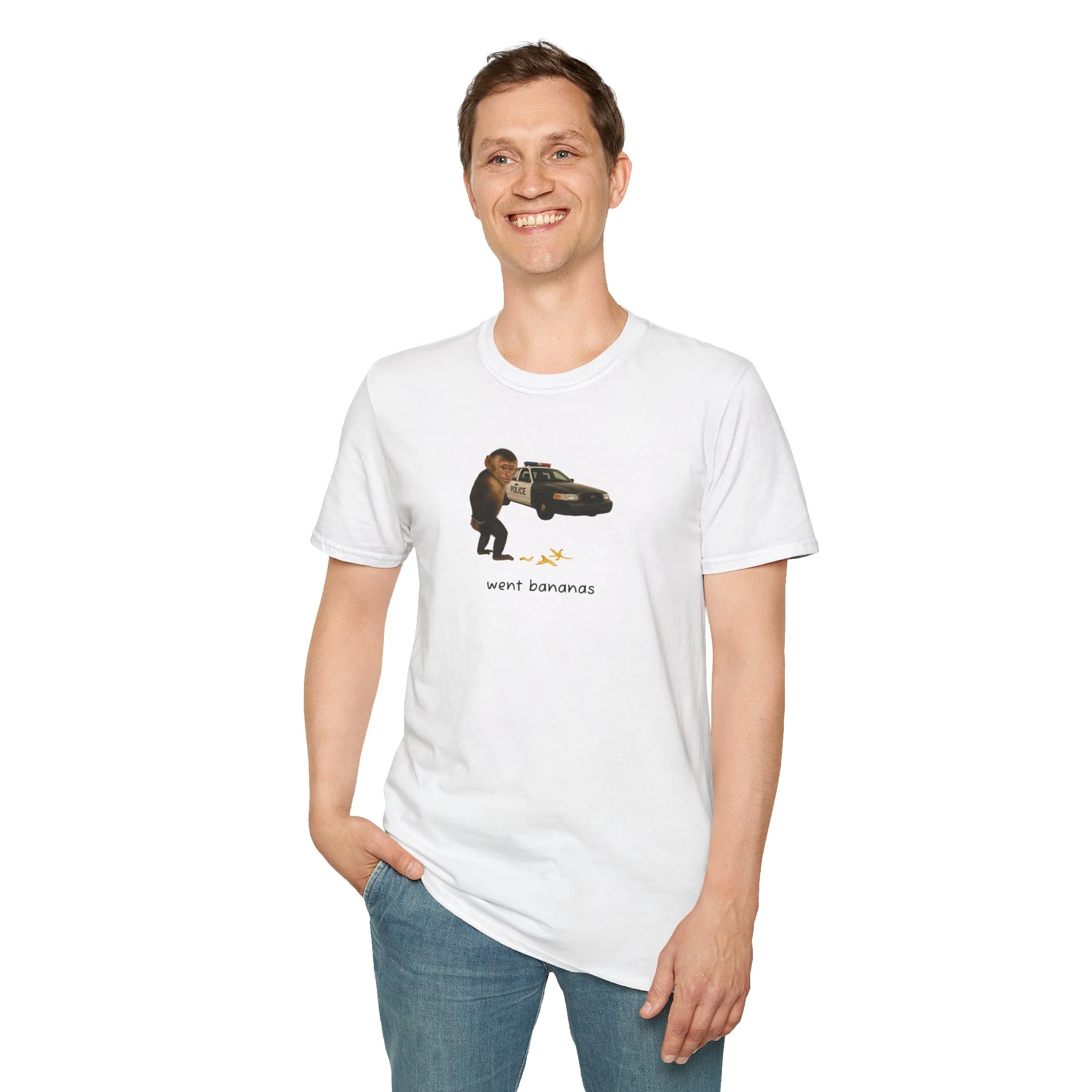 Went Bananas Unisex Softstyle Police Silly T-Shirt - Fun & Quirky Graphic Tee - Image 25