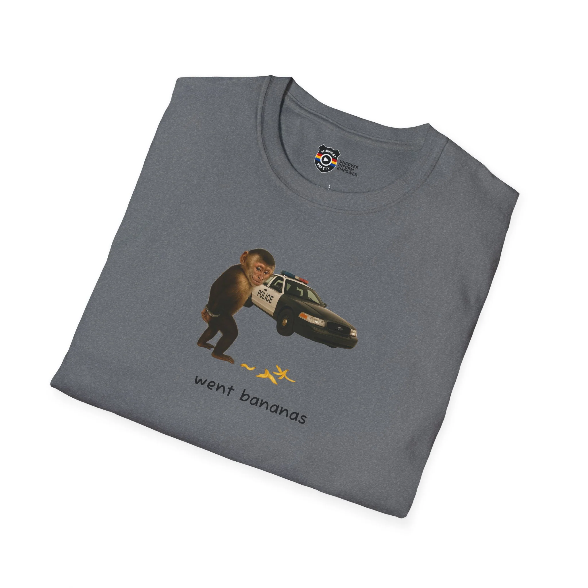 Went Bananas Unisex Softstyle Police Silly T-Shirt - Fun & Quirky Graphic Tee - Image 28
