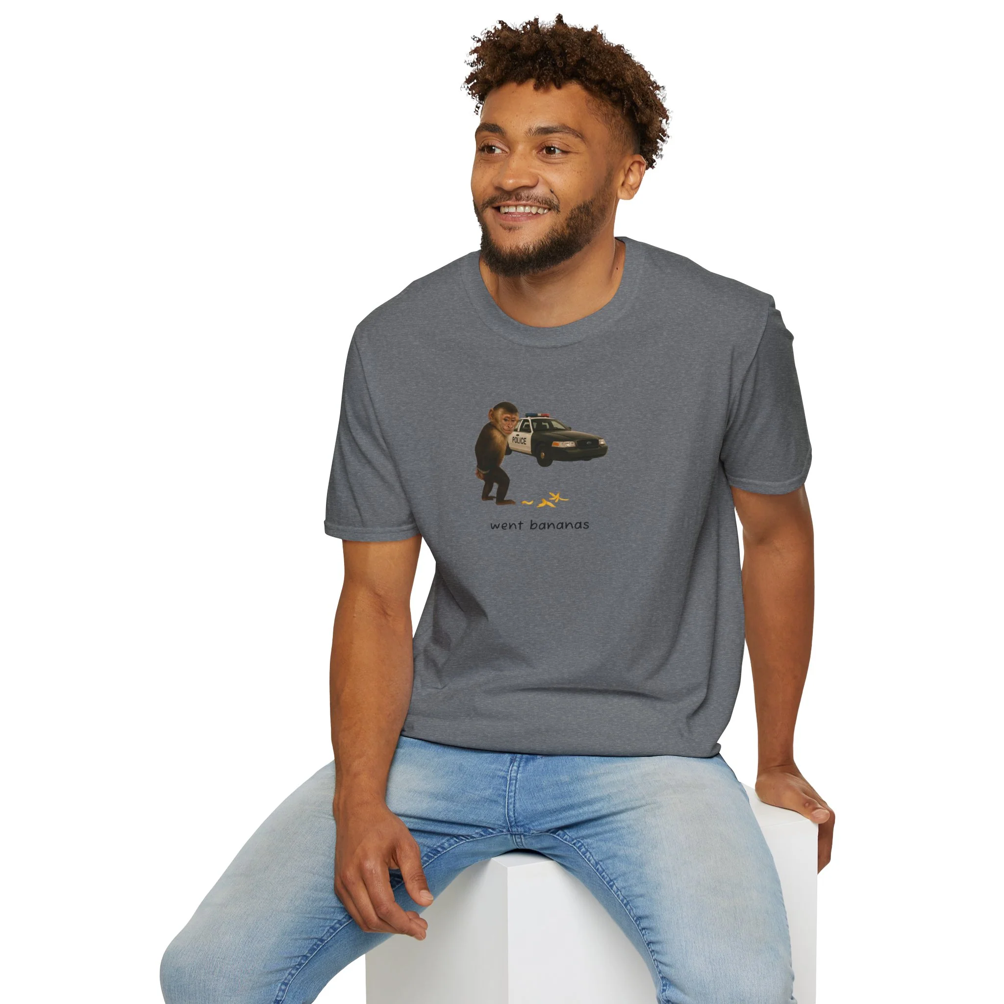 Went Bananas Unisex Softstyle Police Silly T-Shirt - Fun & Quirky Graphic Tee - Image 30