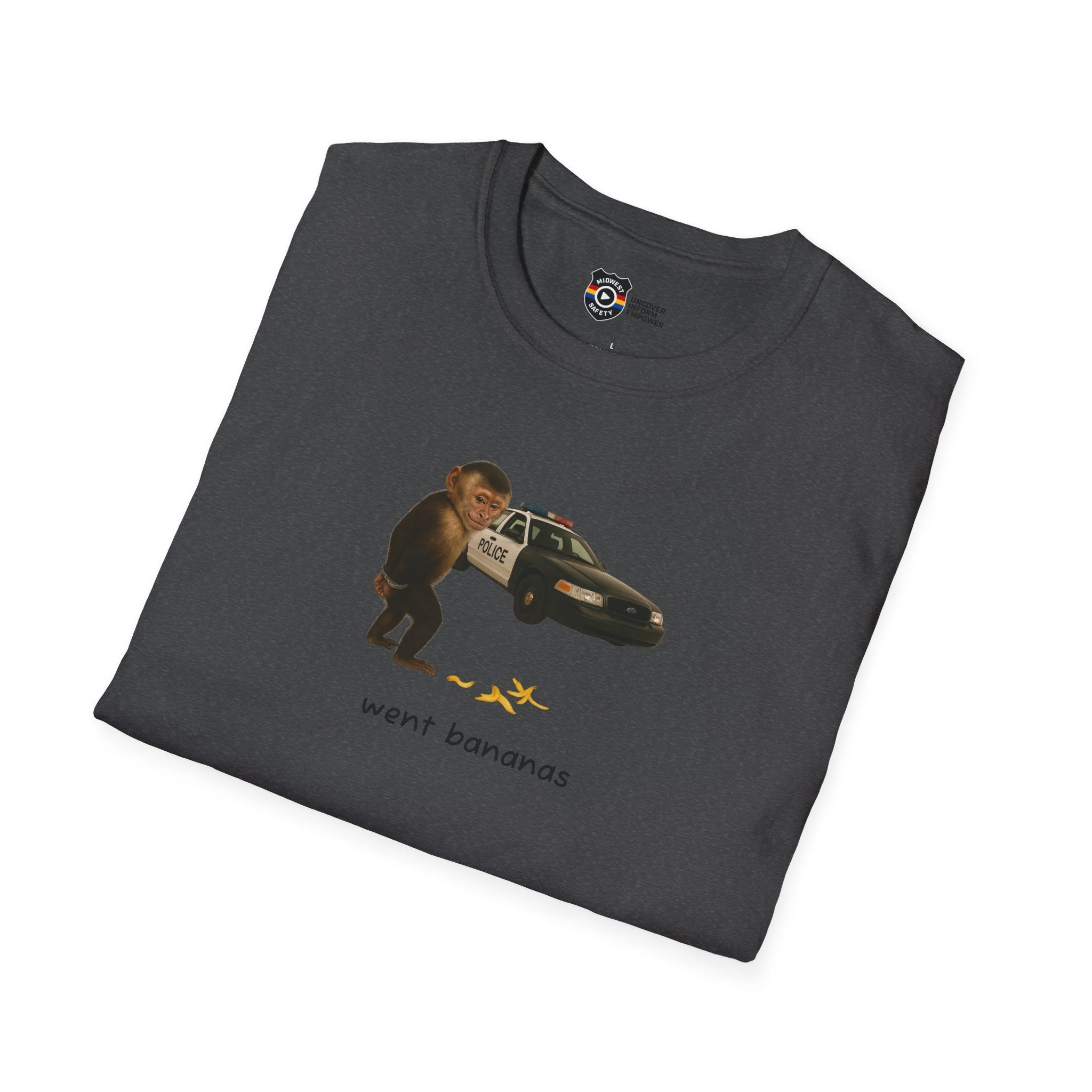 Went Bananas Unisex Softstyle Police Silly T-Shirt - Fun & Quirky Graphic Tee - Image 32