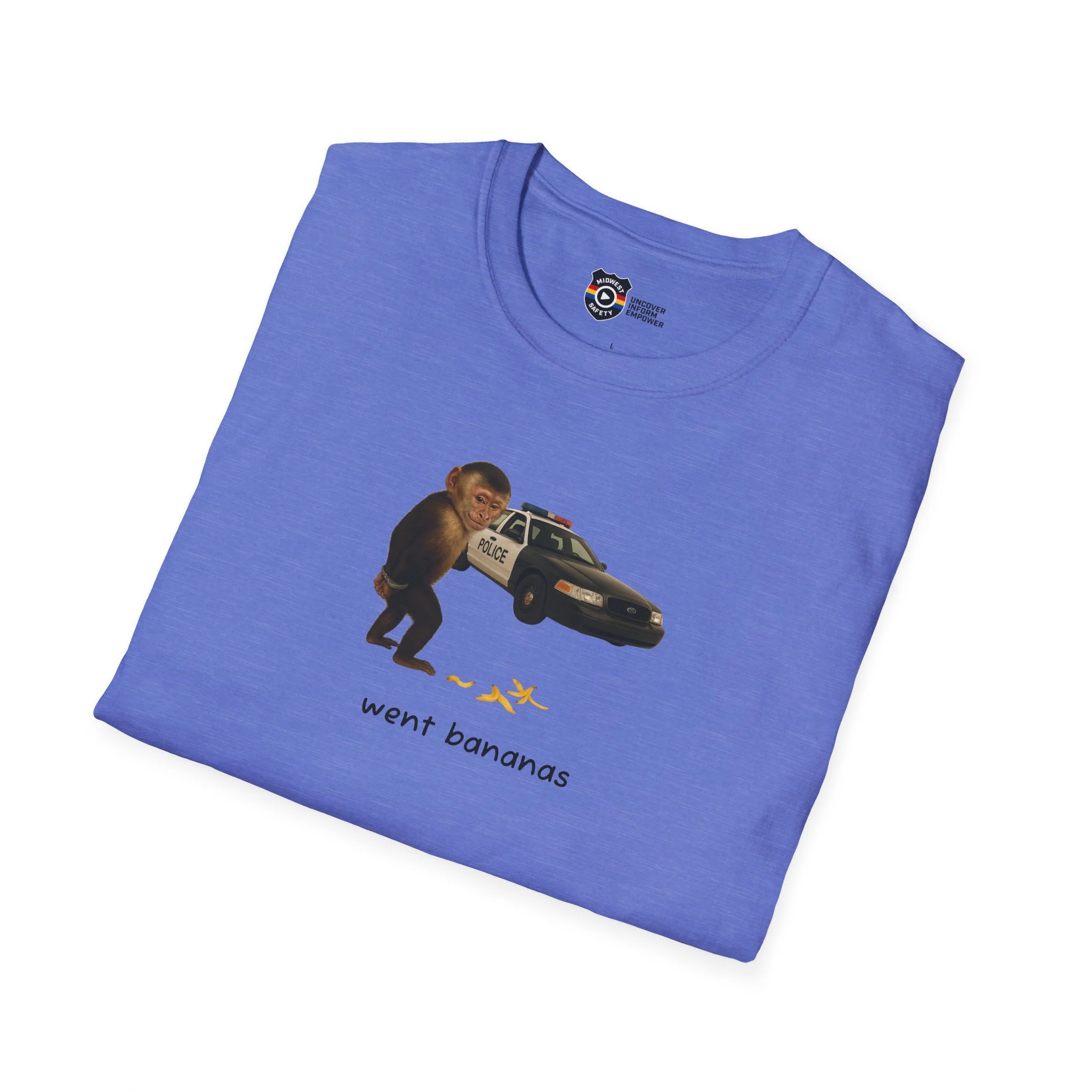 Went Bananas Unisex Softstyle Police Silly T-Shirt - Fun & Quirky Graphic Tee - Image 34