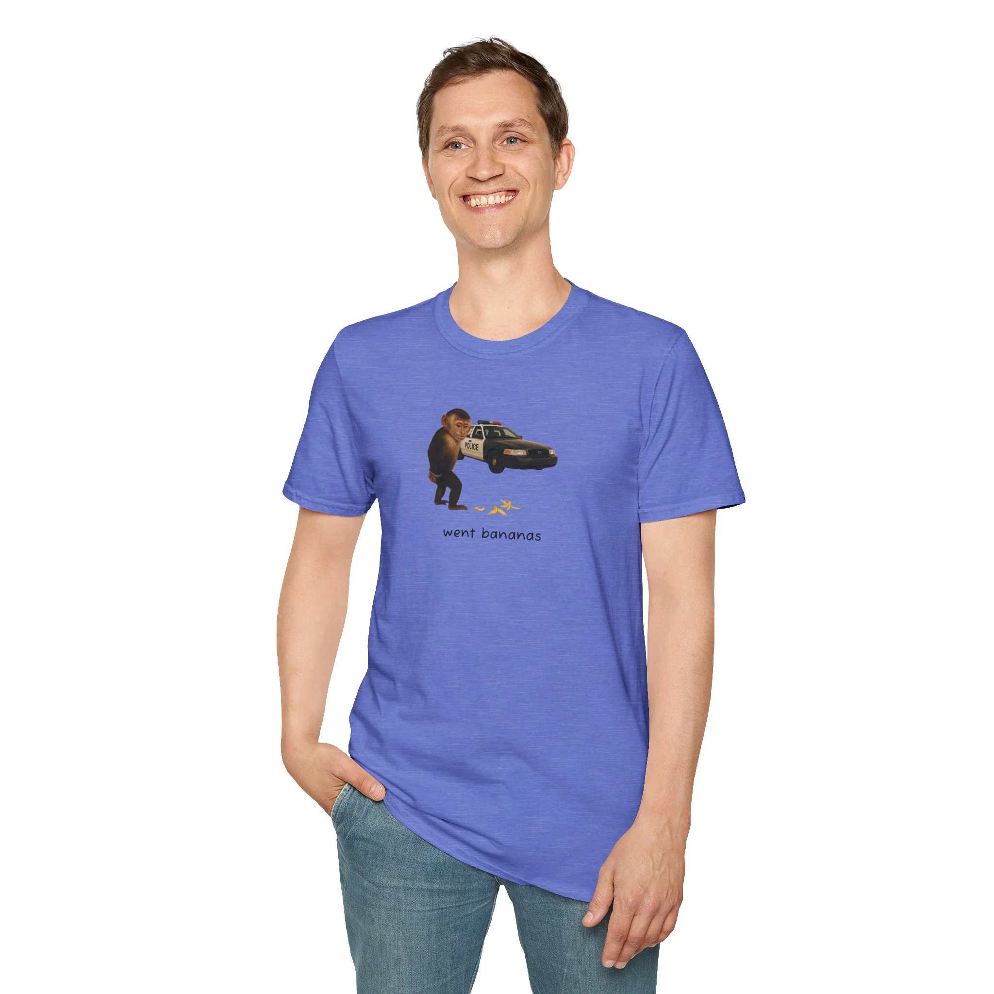 Went Bananas Unisex Softstyle Police Silly T-Shirt - Fun & Quirky Graphic Tee - Image 36