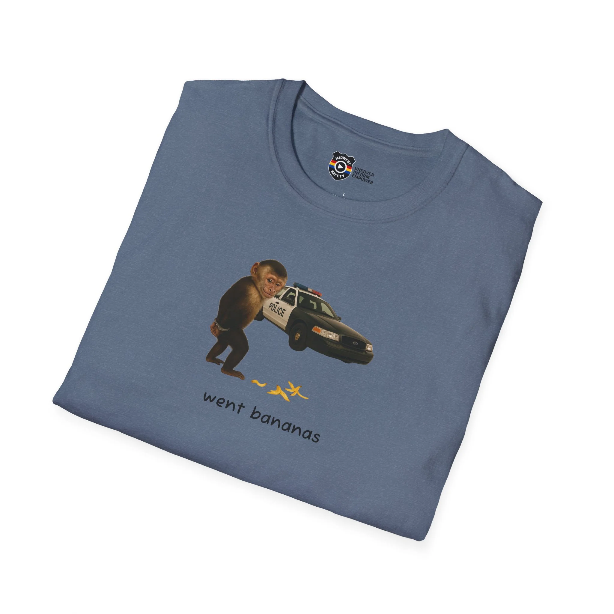 Went Bananas Unisex Softstyle Police Silly T-Shirt - Fun & Quirky Graphic Tee - Image 38