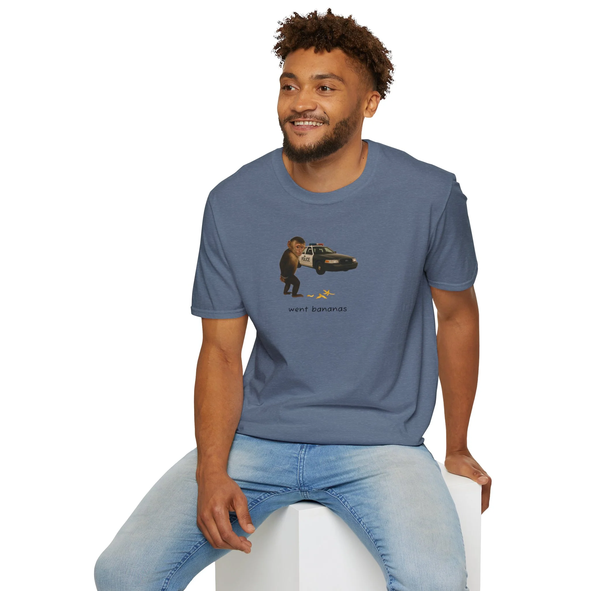 Went Bananas Unisex Softstyle Police Silly T-Shirt - Fun & Quirky Graphic Tee - Image 40