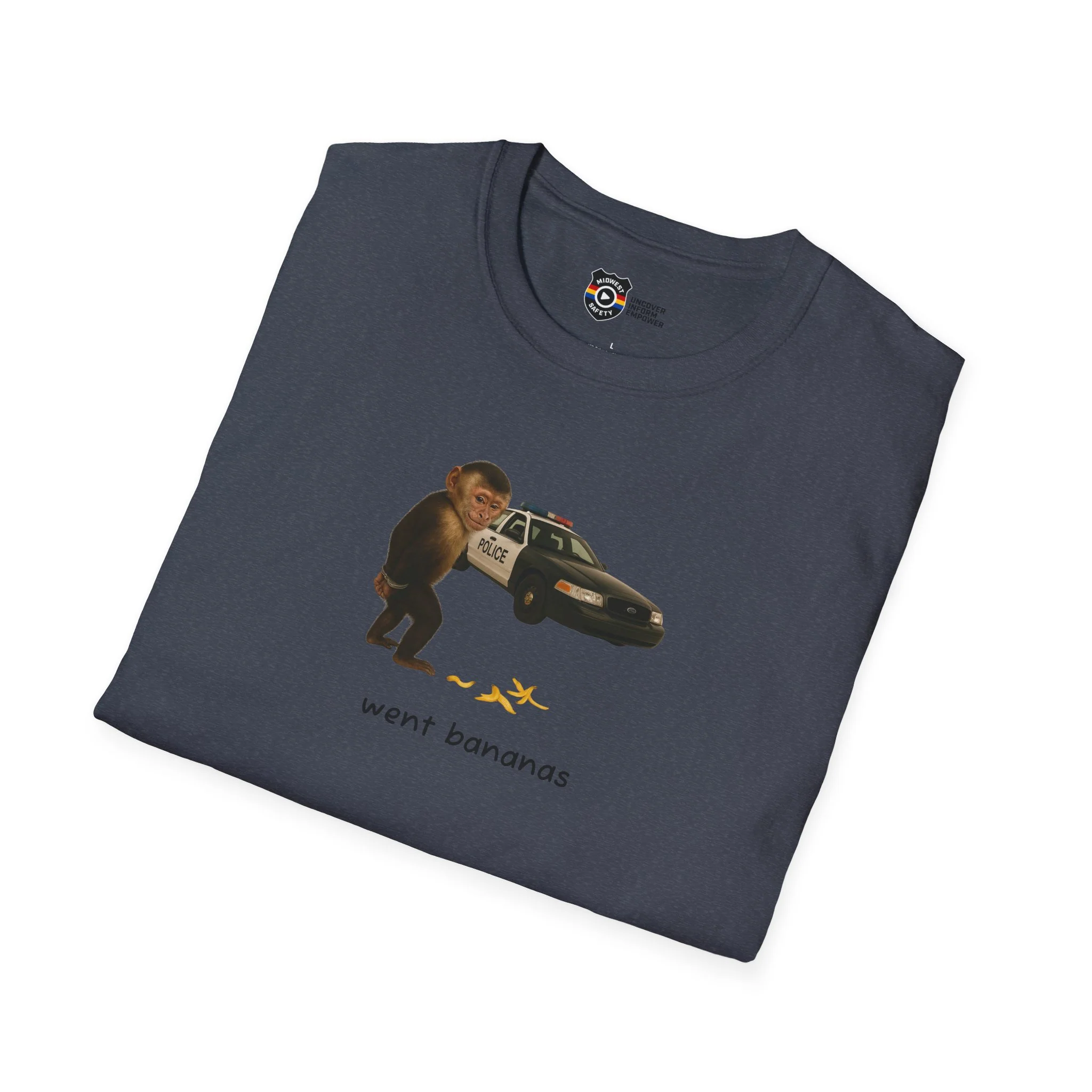 Went Bananas Unisex Softstyle Police Silly T-Shirt - Fun & Quirky Graphic Tee - Image 42