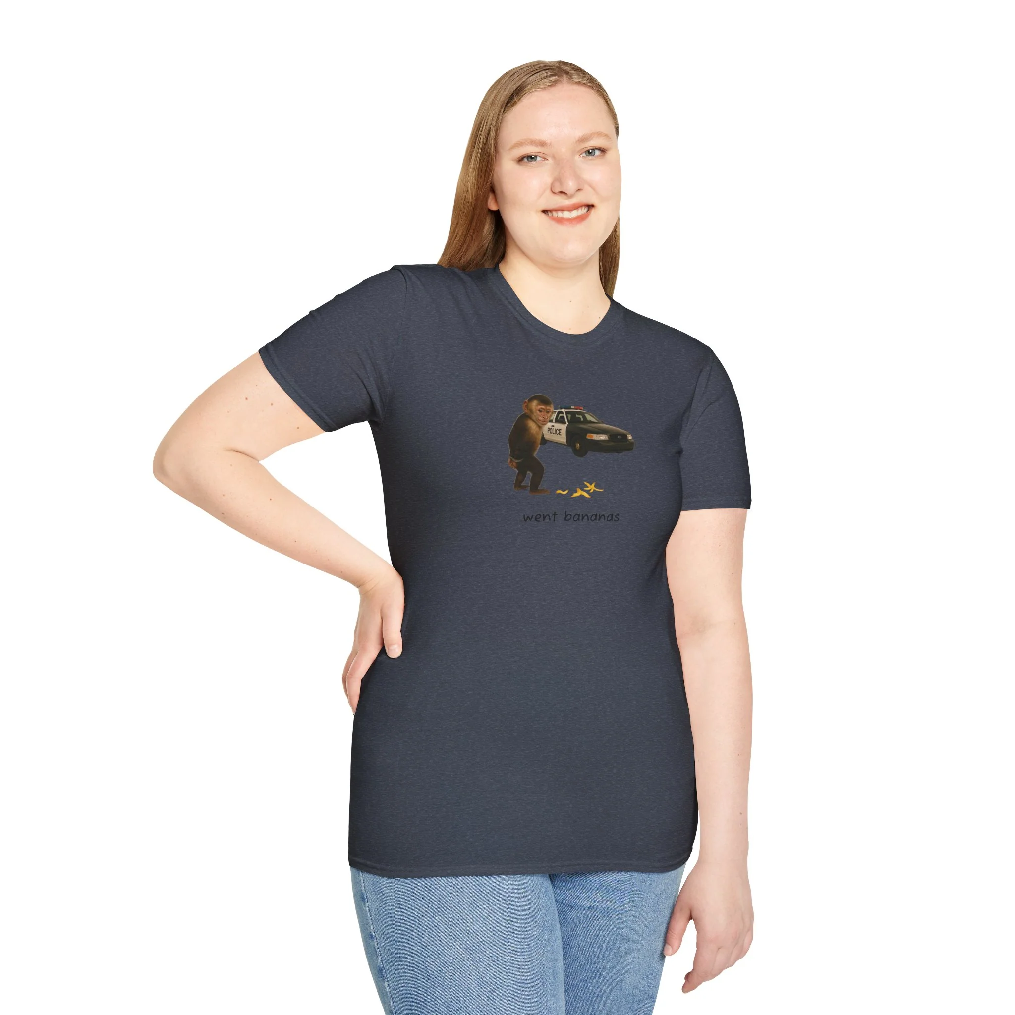 Went Bananas Unisex Softstyle Police Silly T-Shirt - Fun & Quirky Graphic Tee - Image 44