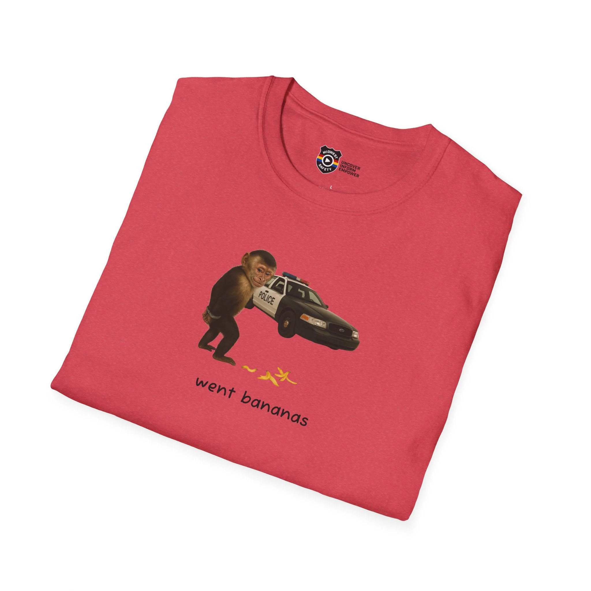 Went Bananas Unisex Softstyle Police Silly T-Shirt - Fun & Quirky Graphic Tee - Image 46