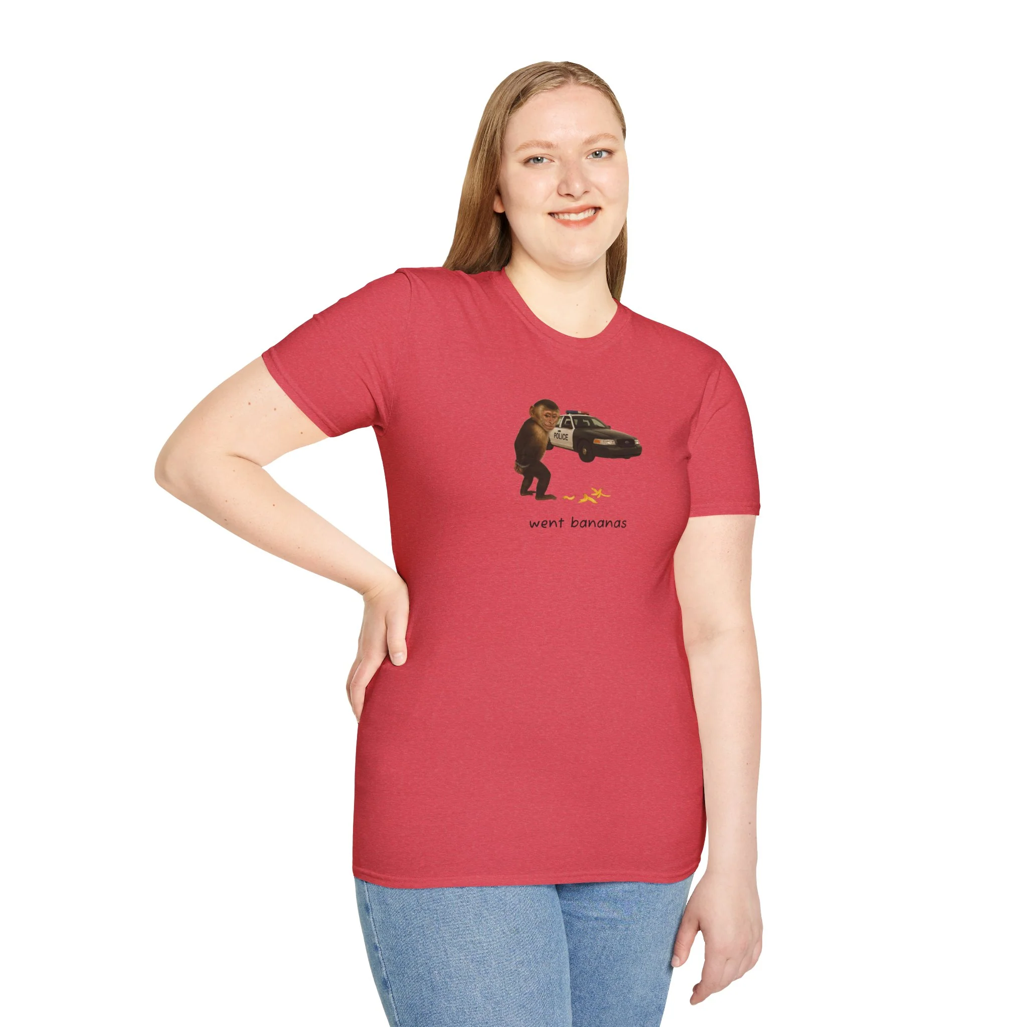 Went Bananas Unisex Softstyle Police Silly T-Shirt - Fun & Quirky Graphic Tee - Image 48