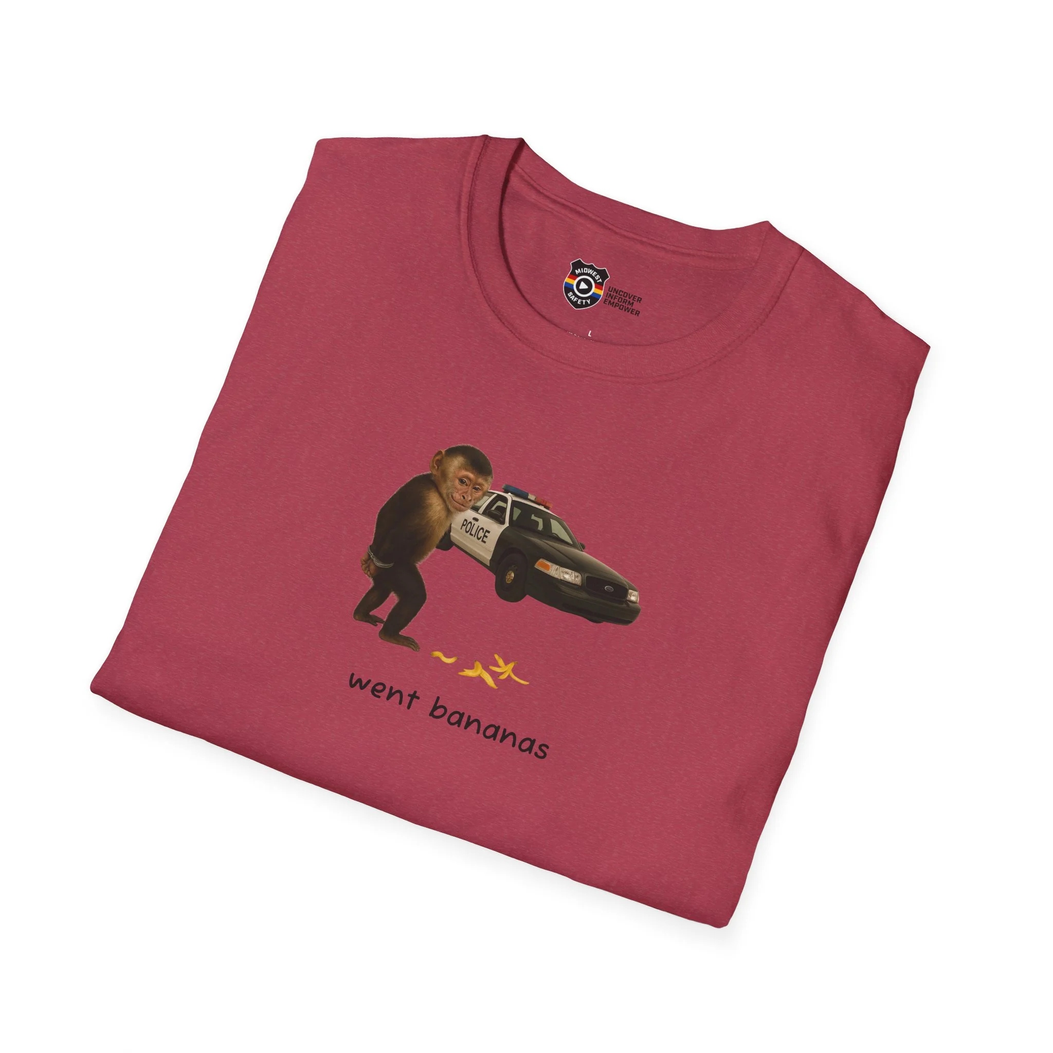 Went Bananas Unisex Softstyle Police Silly T-Shirt - Fun & Quirky Graphic Tee - Image 50