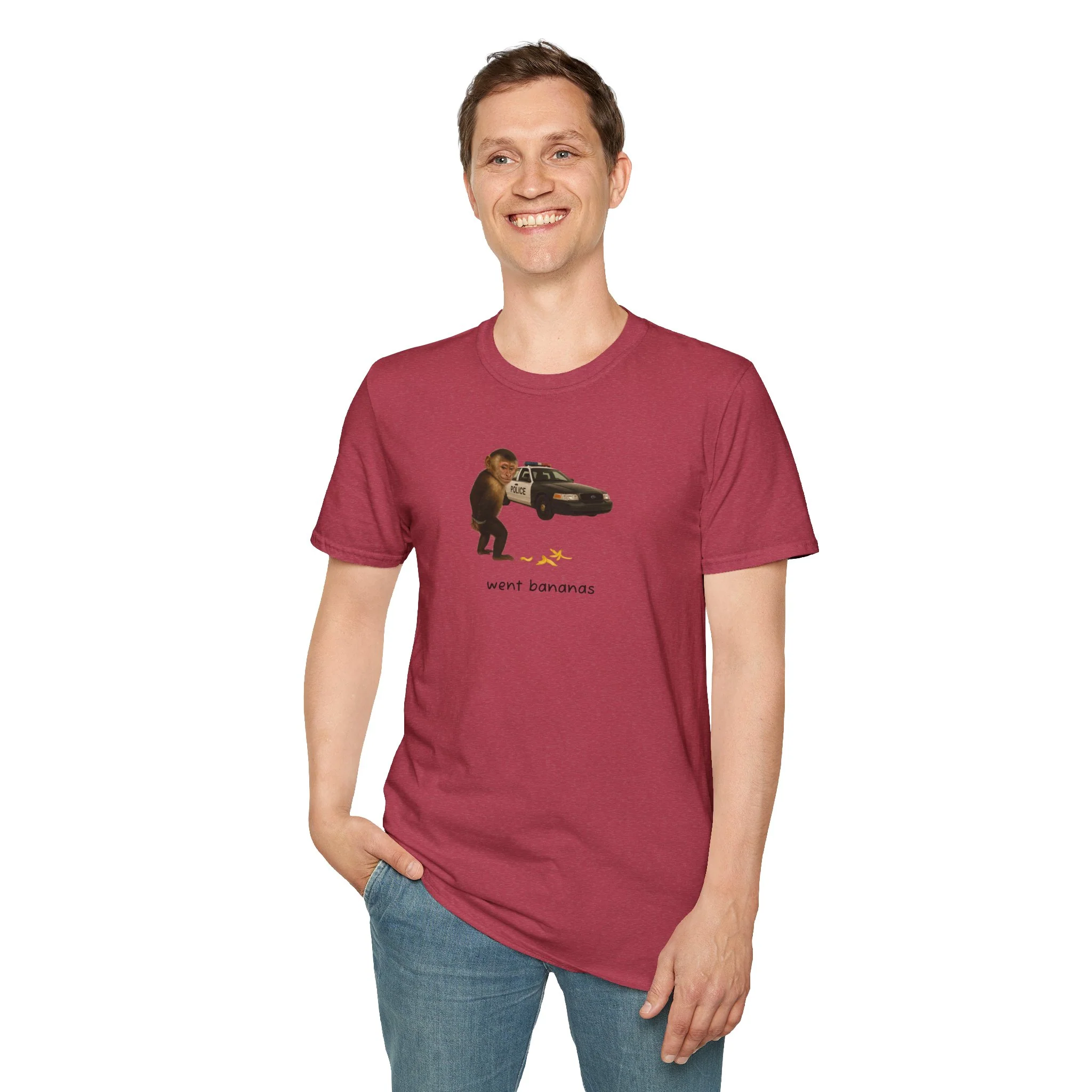Went Bananas Unisex Softstyle Police Silly T-Shirt - Fun & Quirky Graphic Tee - Image 52
