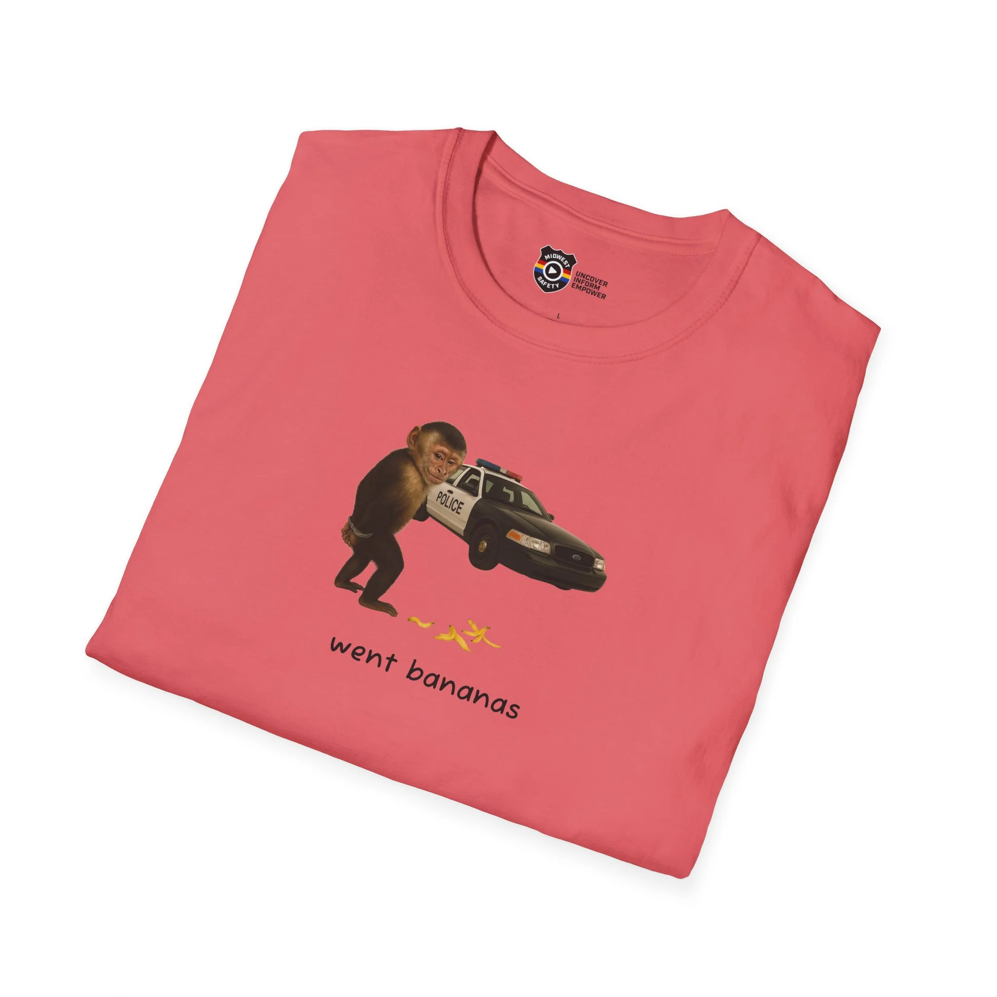 Went Bananas Unisex Softstyle Police Silly T-Shirt - Fun & Quirky Graphic Tee - Image 55
