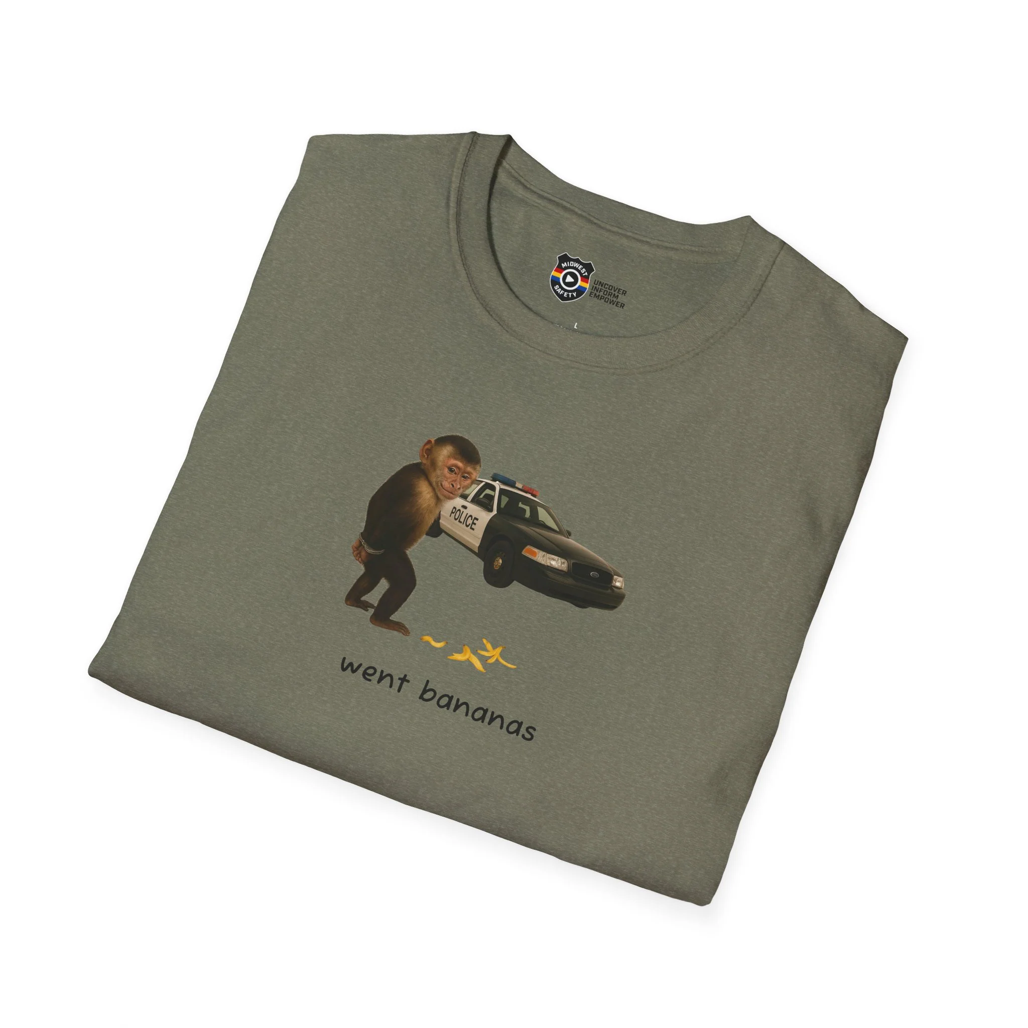Went Bananas Unisex Softstyle Police Silly T-Shirt - Fun & Quirky Graphic Tee - Image 58