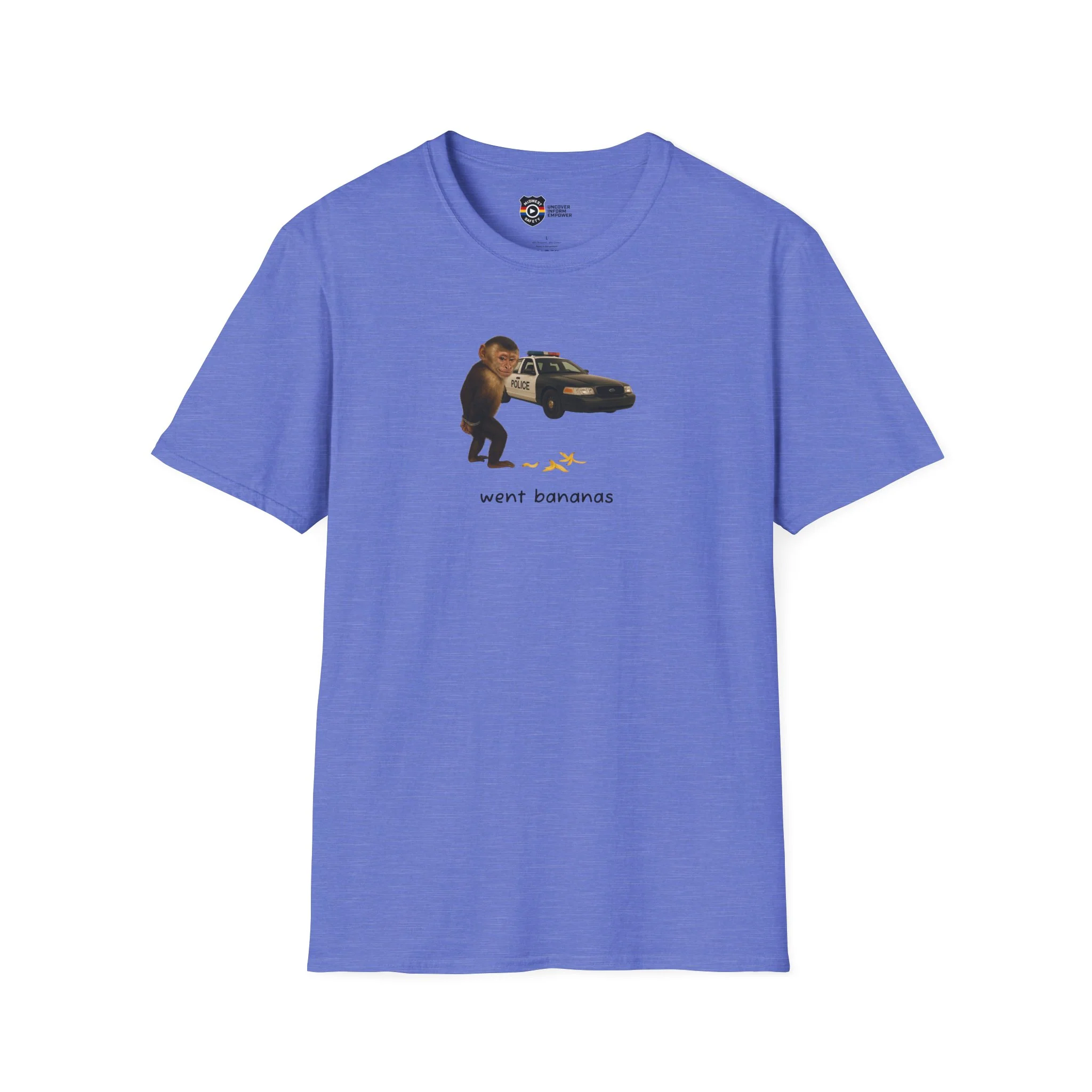 Went Bananas Unisex Softstyle Police Silly T-Shirt - Fun & Quirky Graphic Tee - Image 6