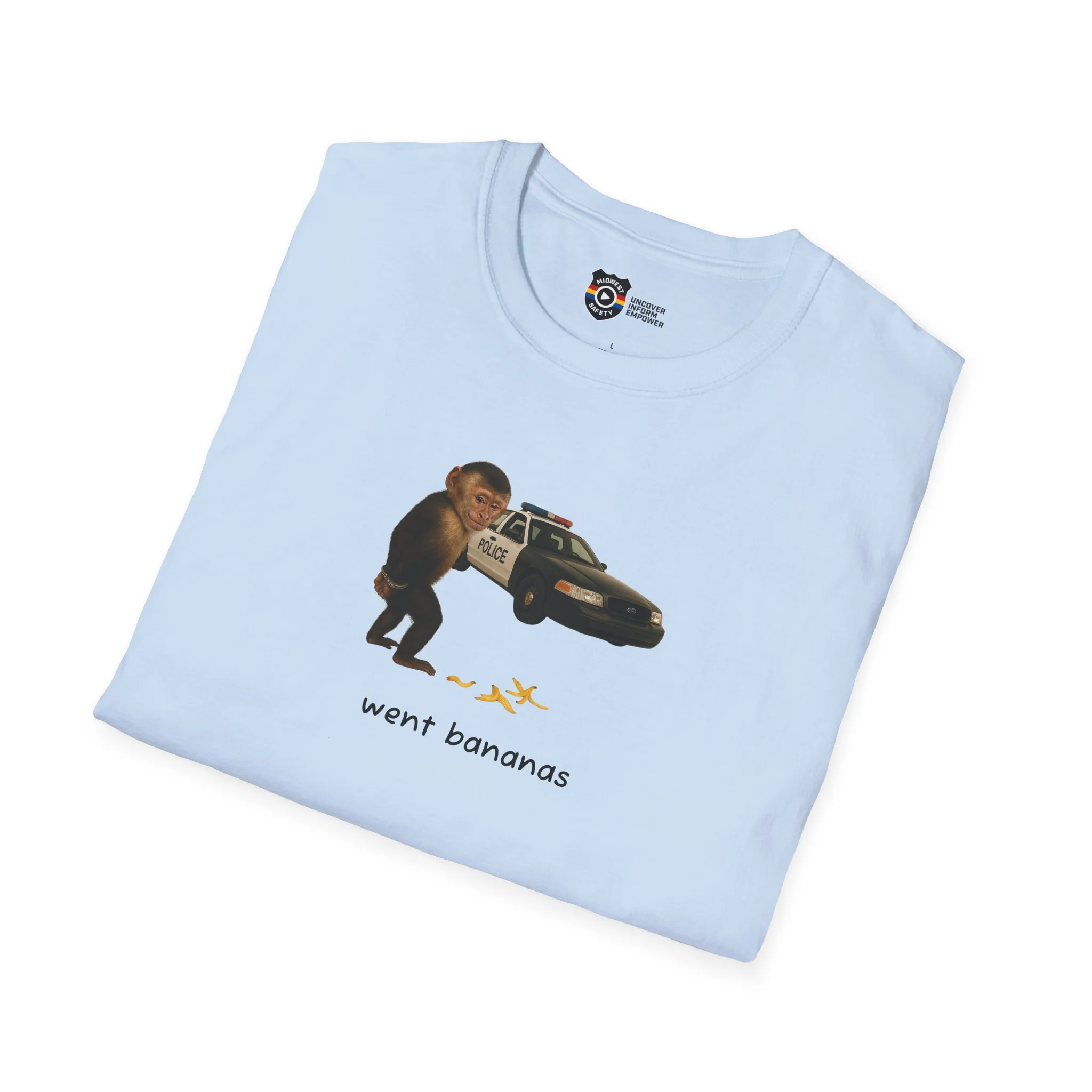 Went Bananas Unisex Softstyle Police Silly T-Shirt - Fun & Quirky Graphic Tee - Image 61