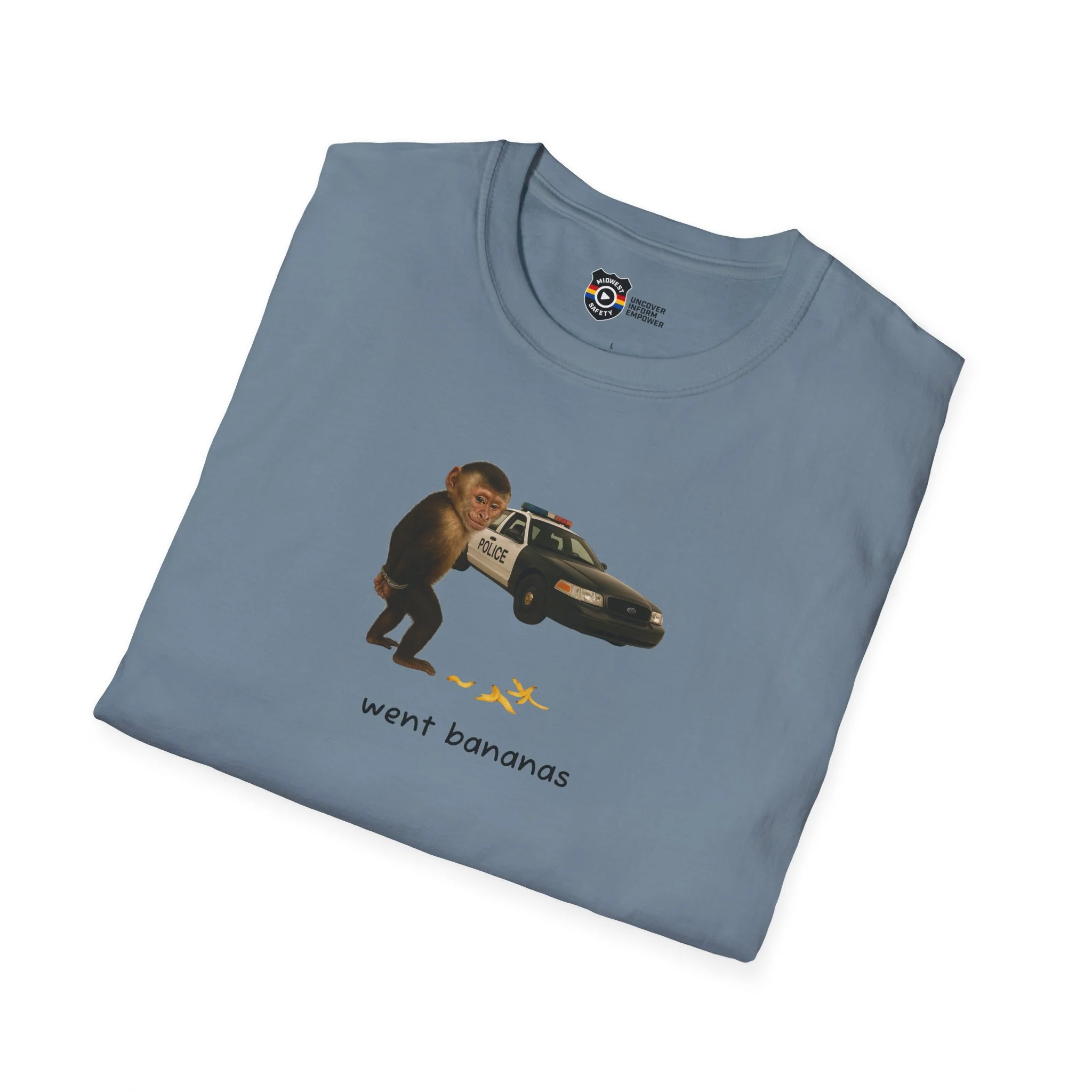 Went Bananas Unisex Softstyle Police Silly T-Shirt - Fun & Quirky Graphic Tee - Image 64