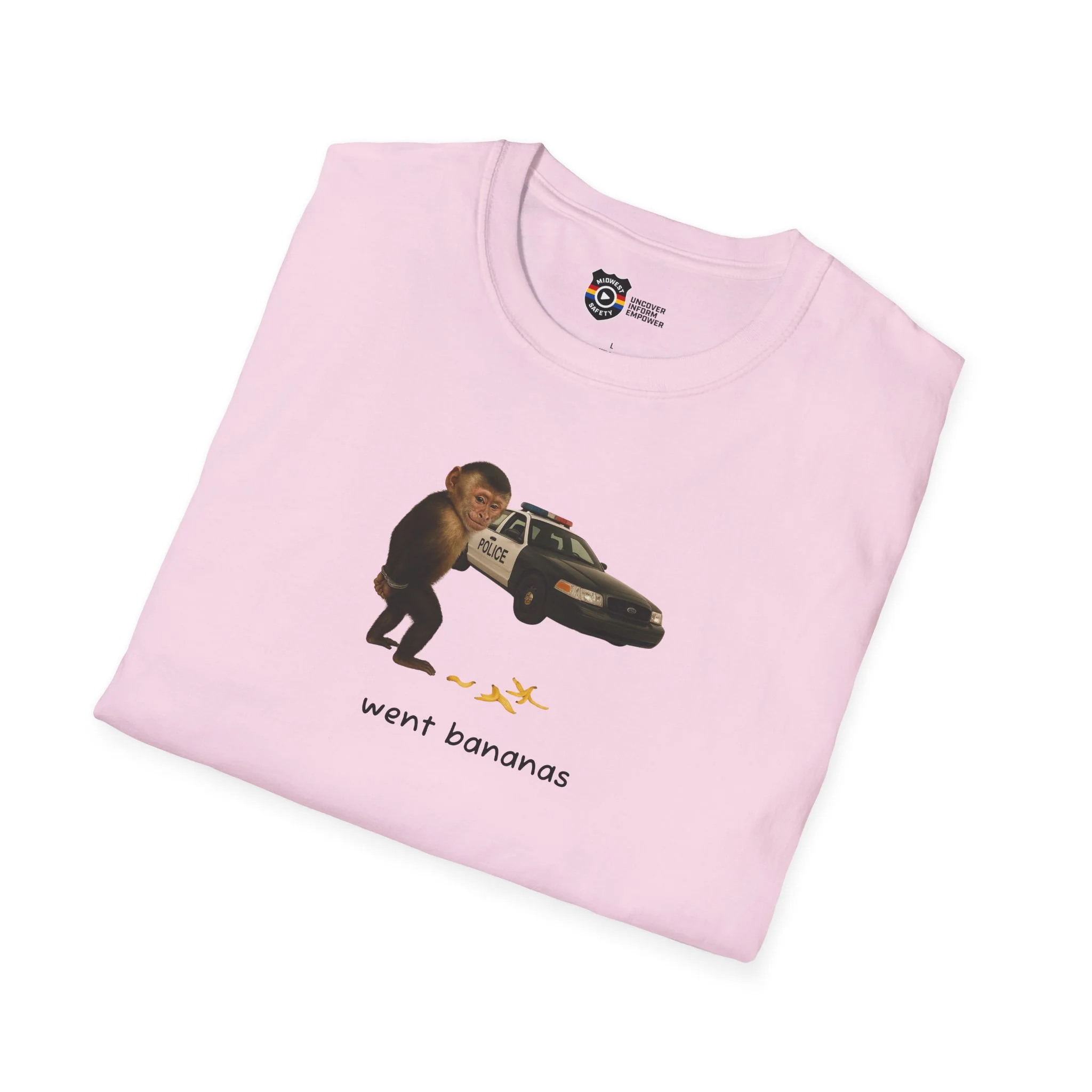 Went Bananas Unisex Softstyle Police Silly T-Shirt - Fun & Quirky Graphic Tee - Image 67