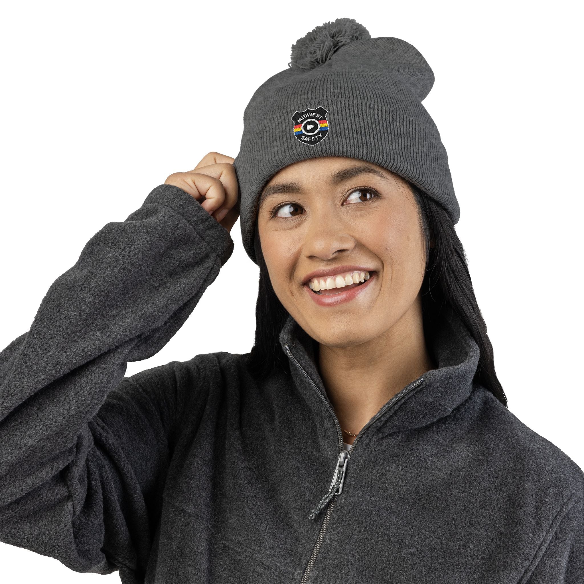 Cozy Pom-Pom Knit Cap - Stylish Winter Beanie, Holiday Gift, Warm Hat for Outdoor Activities, Beanie with Custom Embroidery - Image 30