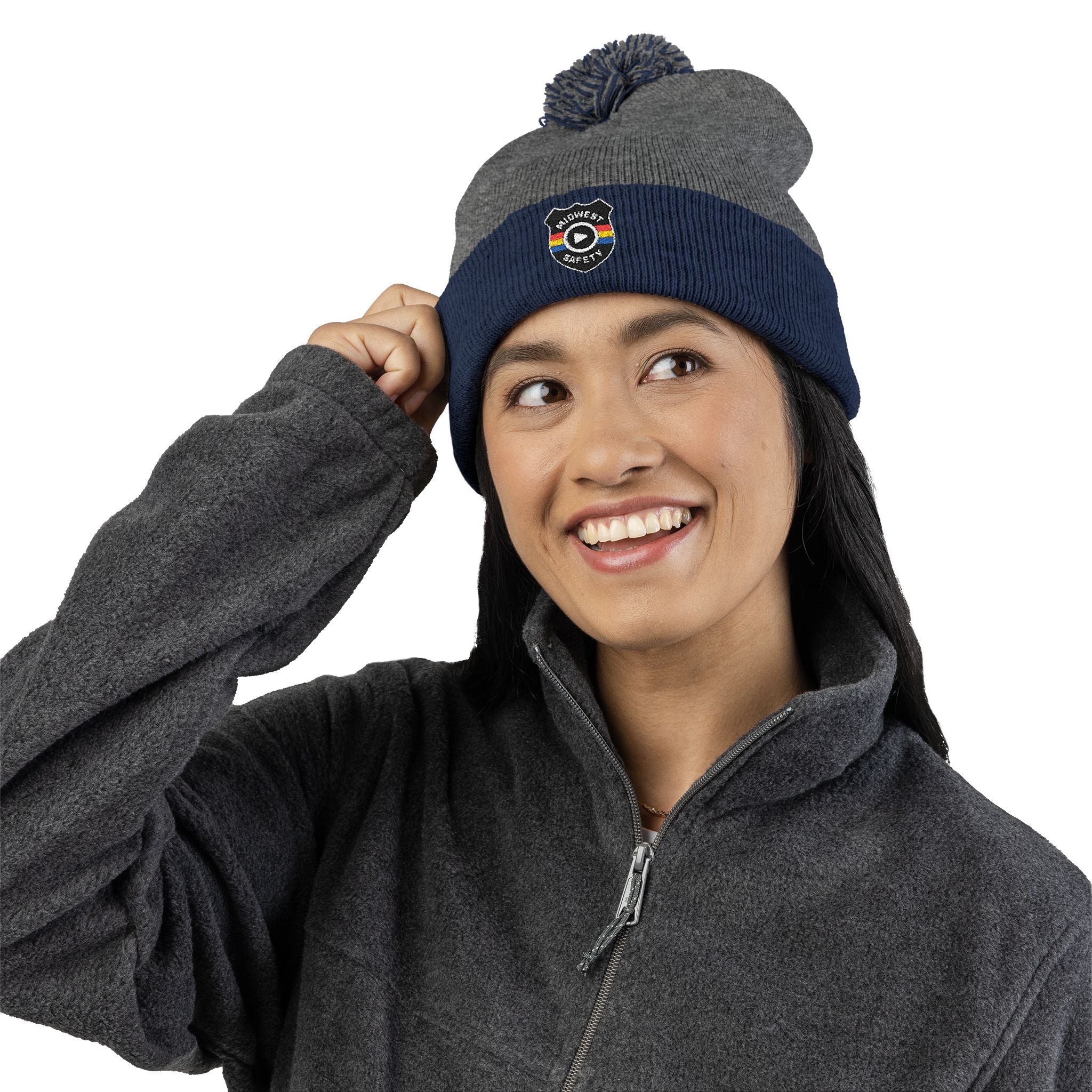 Cozy Pom-Pom Knit Cap - Stylish Winter Beanie, Holiday Gift, Warm Hat for Outdoor Activities, Beanie with Custom Embroidery - Image 34