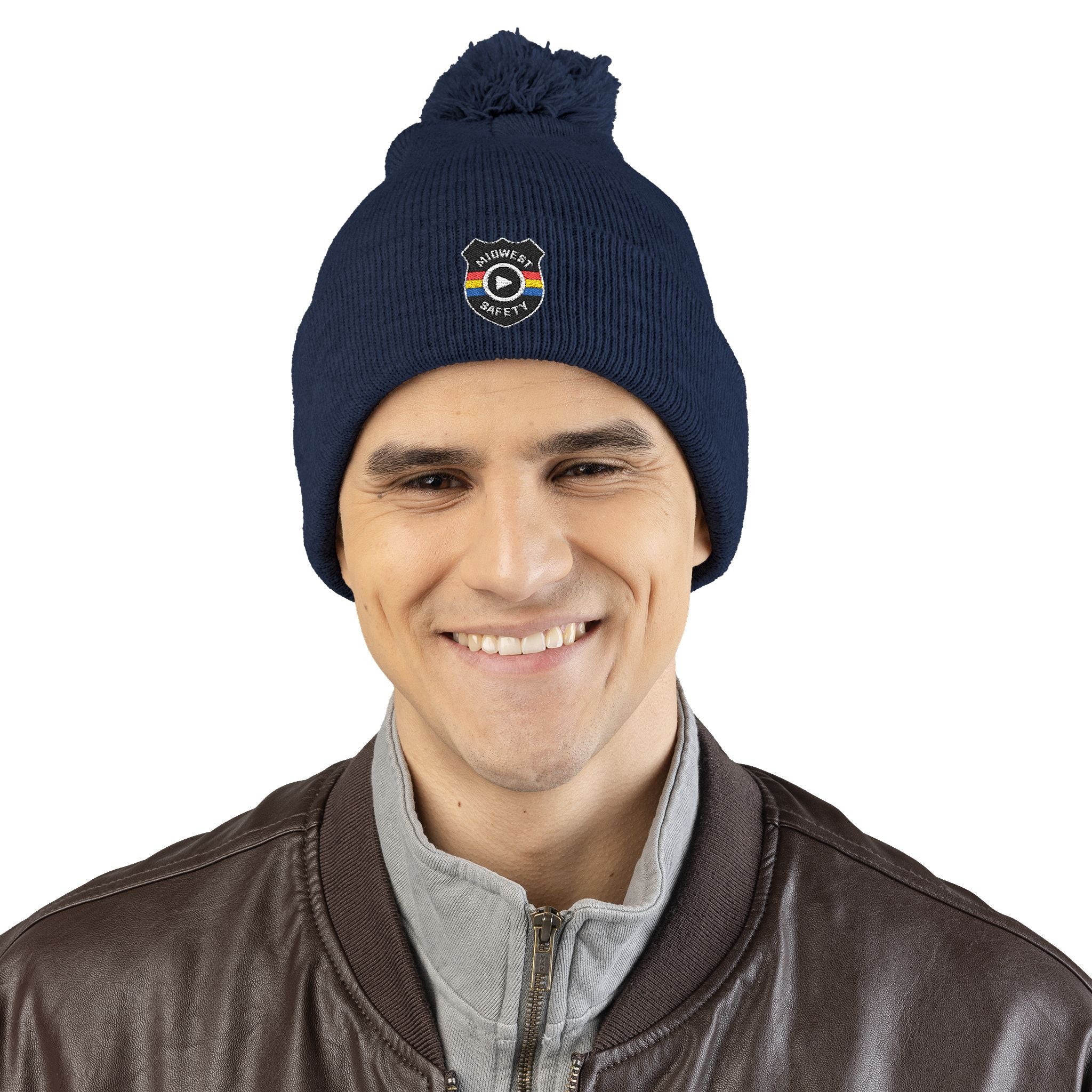 Cozy Pom-Pom Knit Cap - Stylish Winter Beanie, Holiday Gift, Warm Hat for Outdoor Activities, Beanie with Custom Embroidery - Image 41