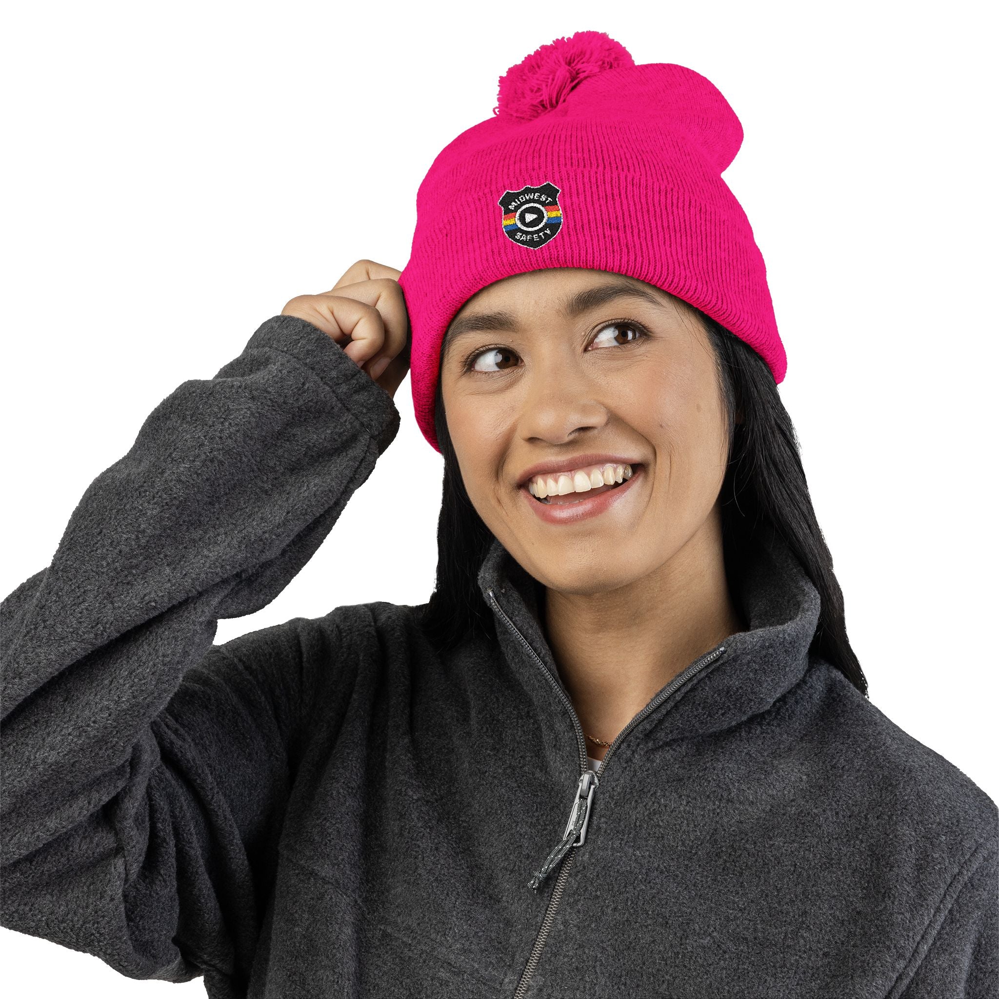 Cozy Pom-Pom Knit Cap - Stylish Winter Beanie, Holiday Gift, Warm Hat for Outdoor Activities, Beanie with Custom Embroidery - Image 46