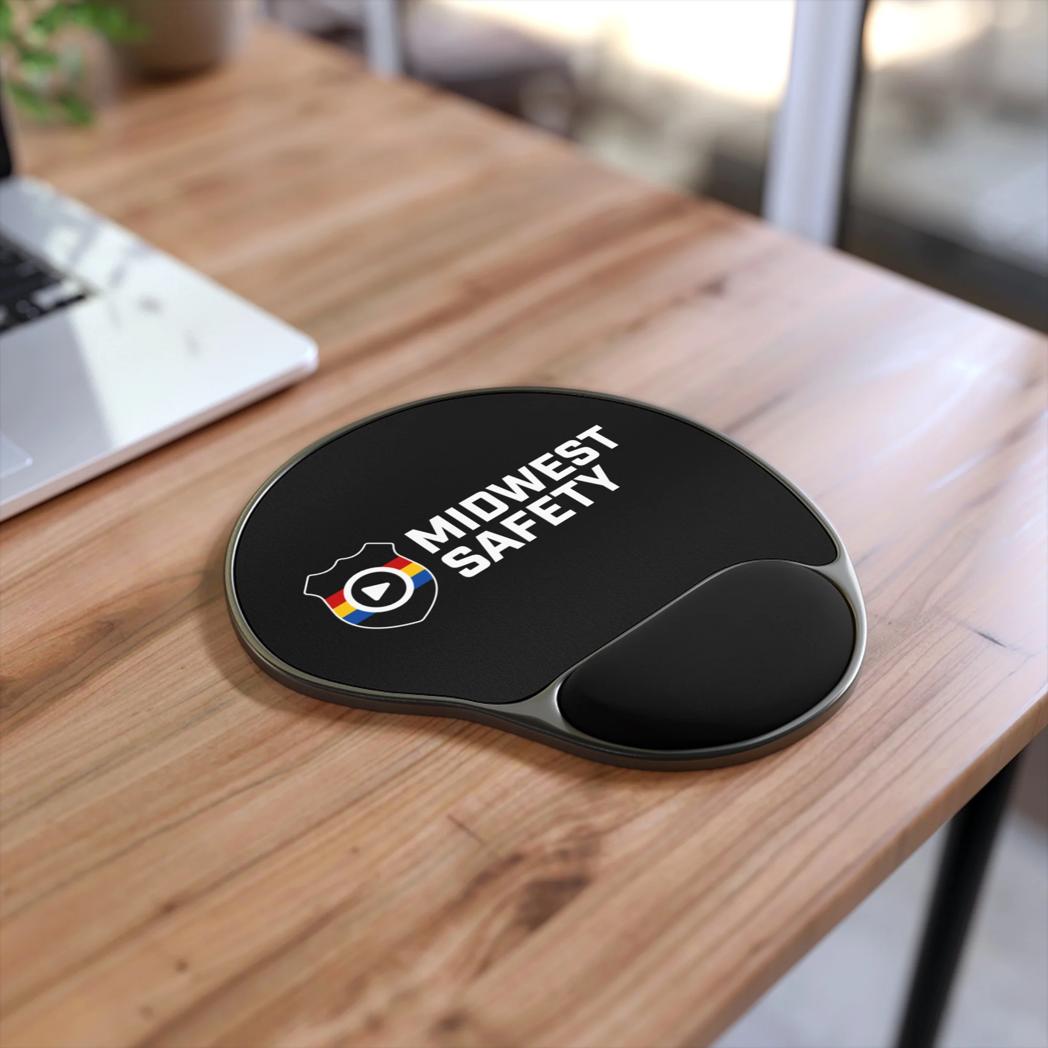 Ergonomic Mouse Pad with Wrist Rest - Midwest Safety Logo Design - Image 3
