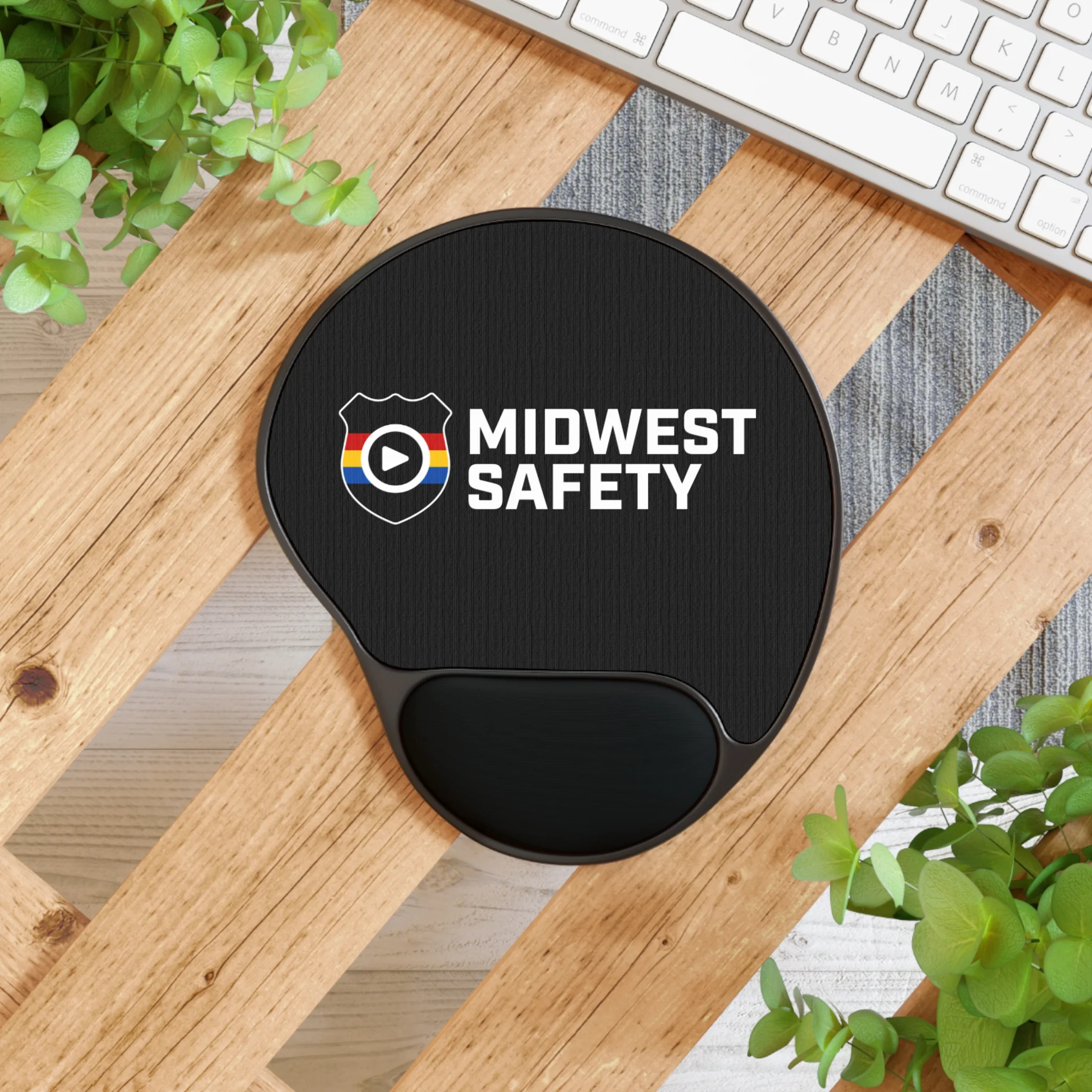 Ergonomic Mouse Pad with Wrist Rest - Midwest Safety Logo Design - Image 4