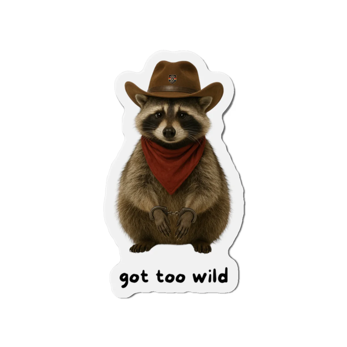 Fun Raccoon Die-Cut Magnet | "Got Too Wild" Design - Image 3