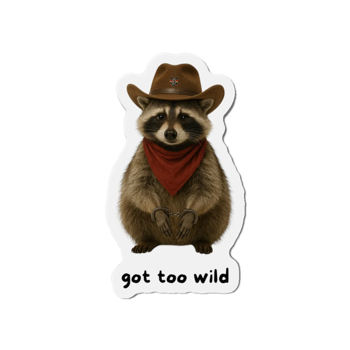 Fun Raccoon Die-Cut Magnet | "Got Too Wild" Design - Image 4