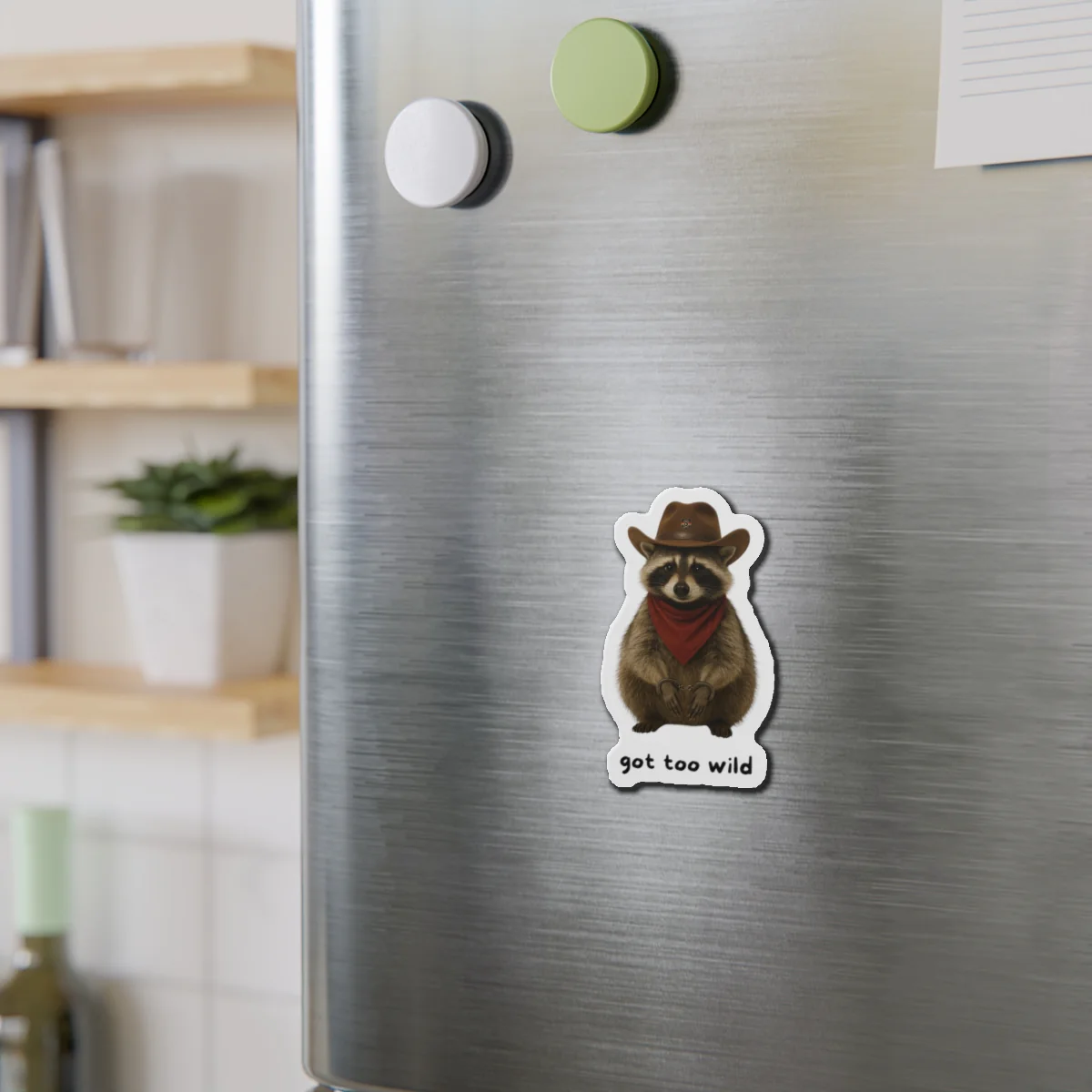 Fun Raccoon Die-Cut Magnet | "Got Too Wild" Design - Image 8