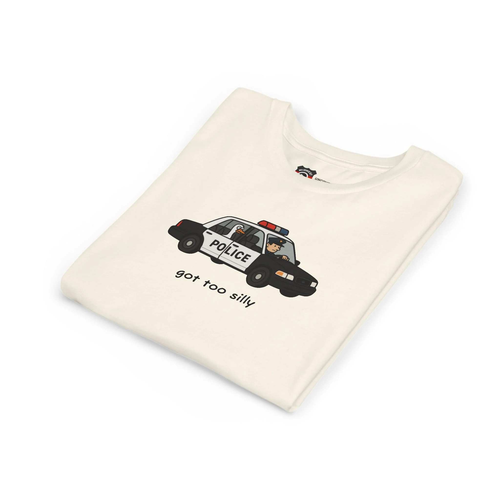 Youth Short Sleeve Tee Funny Police Car, 'Got Too Silly' - Image 30