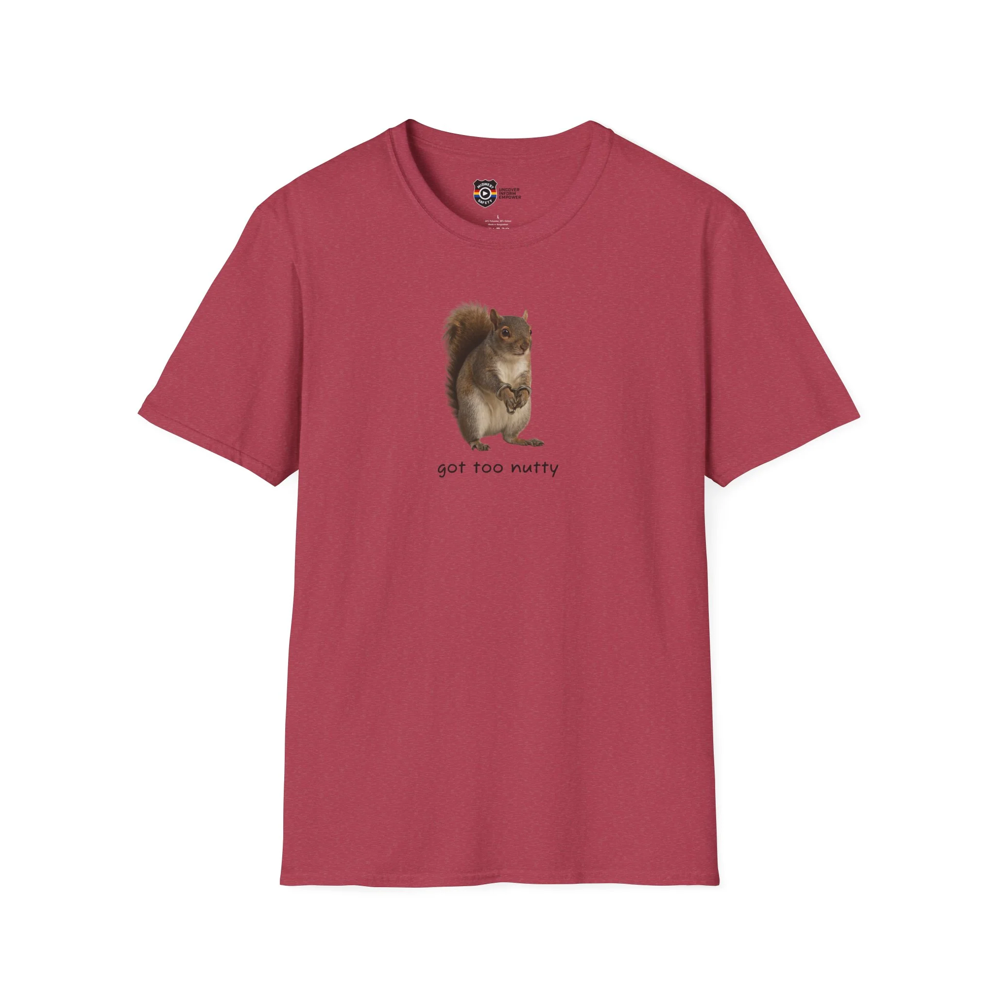 Got Too Nutty Unisex Softstyle Police Silly T-Shirt - Fun & Quirky Graphic Tee - Image 10