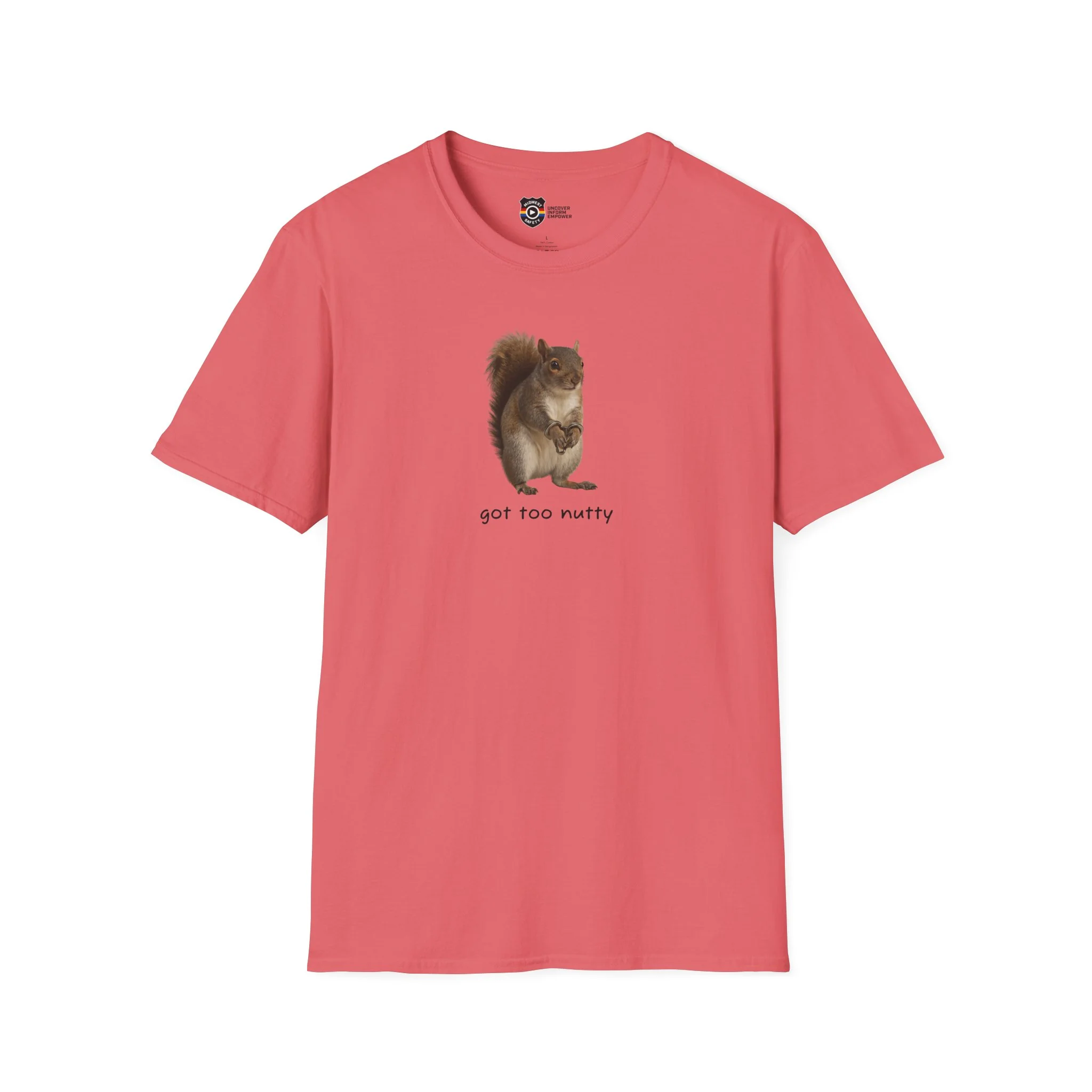 Got Too Nutty Unisex Softstyle Police Silly T-Shirt - Fun & Quirky Graphic Tee - Image 11