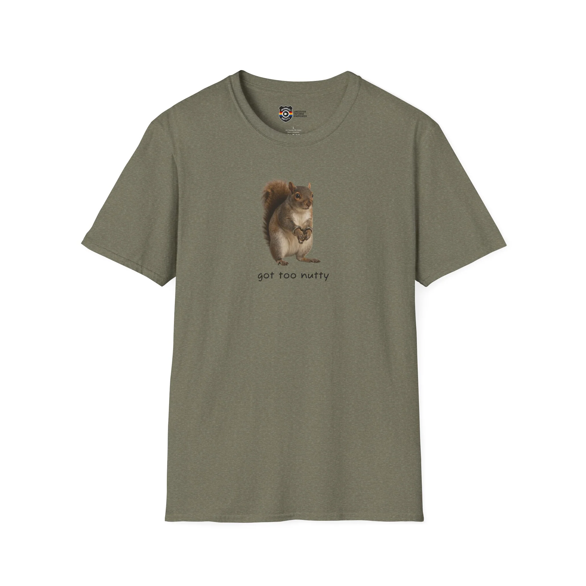 Got Too Nutty Unisex Softstyle Police Silly T-Shirt - Fun & Quirky Graphic Tee - Image 12