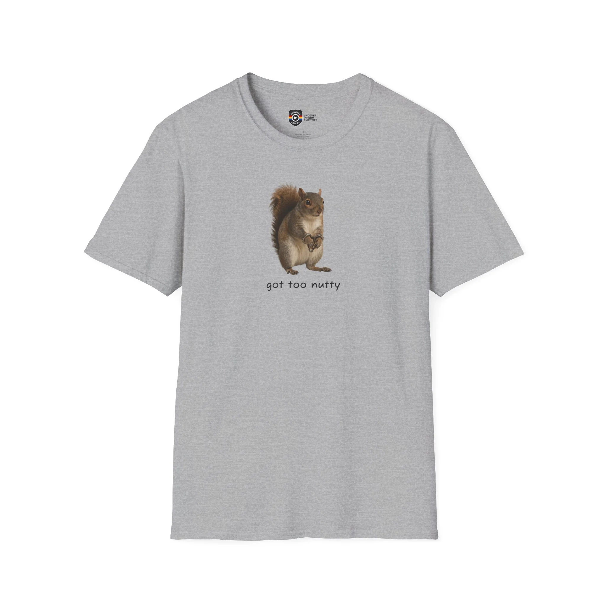 Got Too Nutty Unisex Softstyle Police Silly T-Shirt - Fun & Quirky Graphic Tee - Image 19