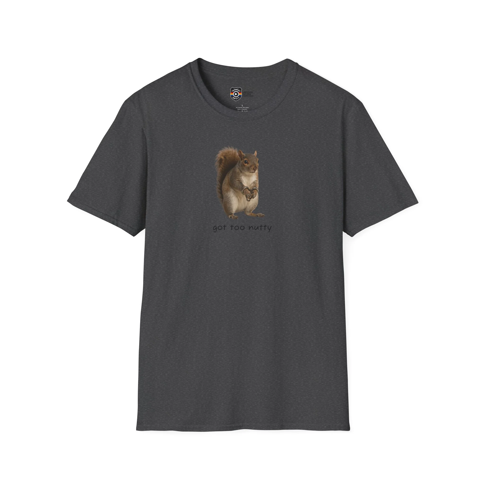 Got Too Nutty Unisex Softstyle Police Silly T-Shirt - Fun & Quirky Graphic Tee - Image 5