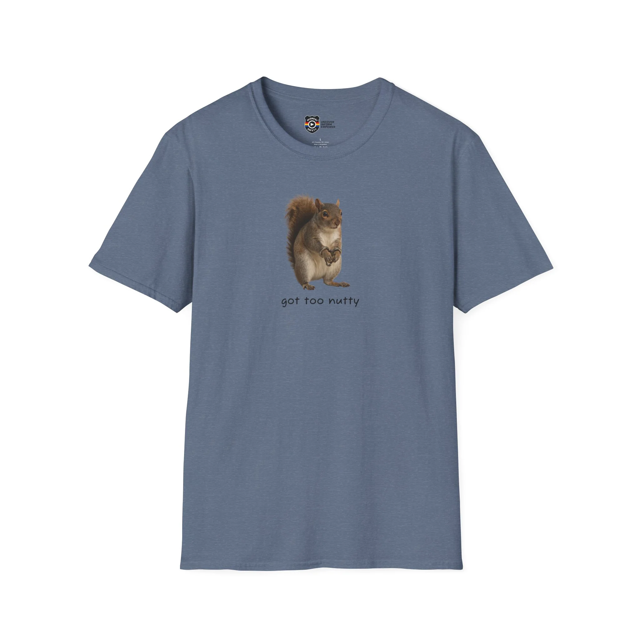 Got Too Nutty Unisex Softstyle Police Silly T-Shirt - Fun & Quirky Graphic Tee - Image 7