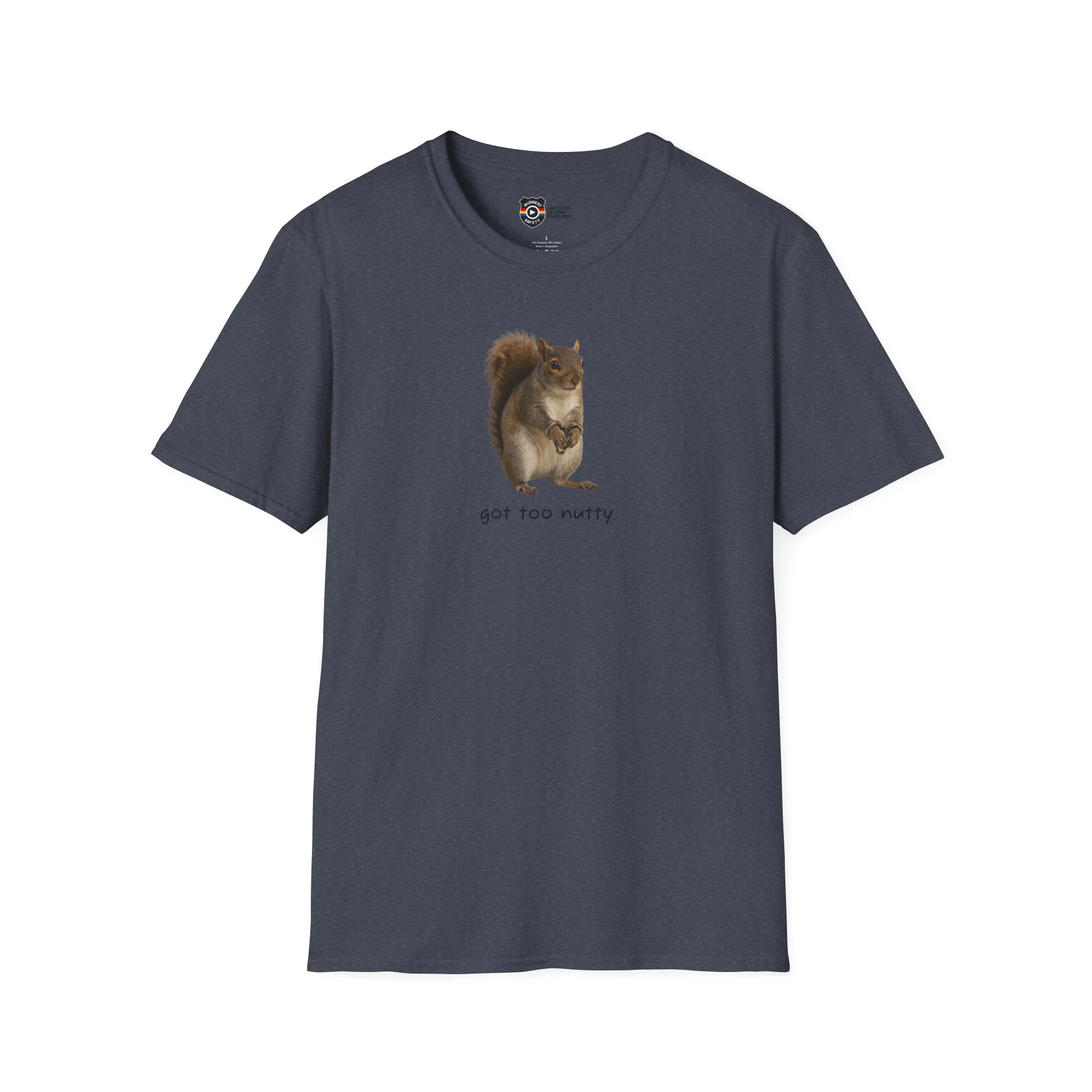 Got Too Nutty Unisex Softstyle Police Silly T-Shirt - Fun & Quirky Graphic Tee - Image 8