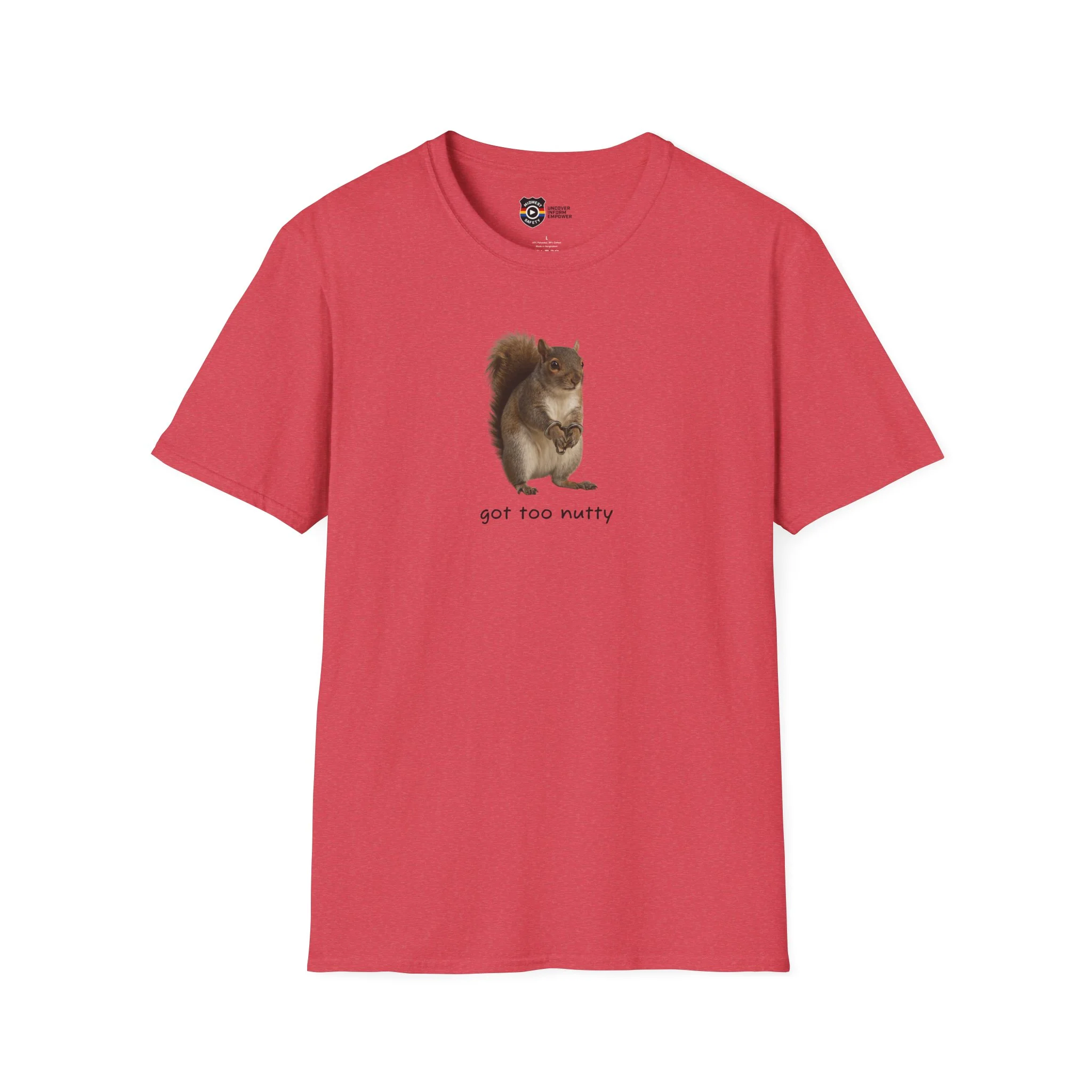 Got Too Nutty Unisex Softstyle Police Silly T-Shirt - Fun & Quirky Graphic Tee - Image 9