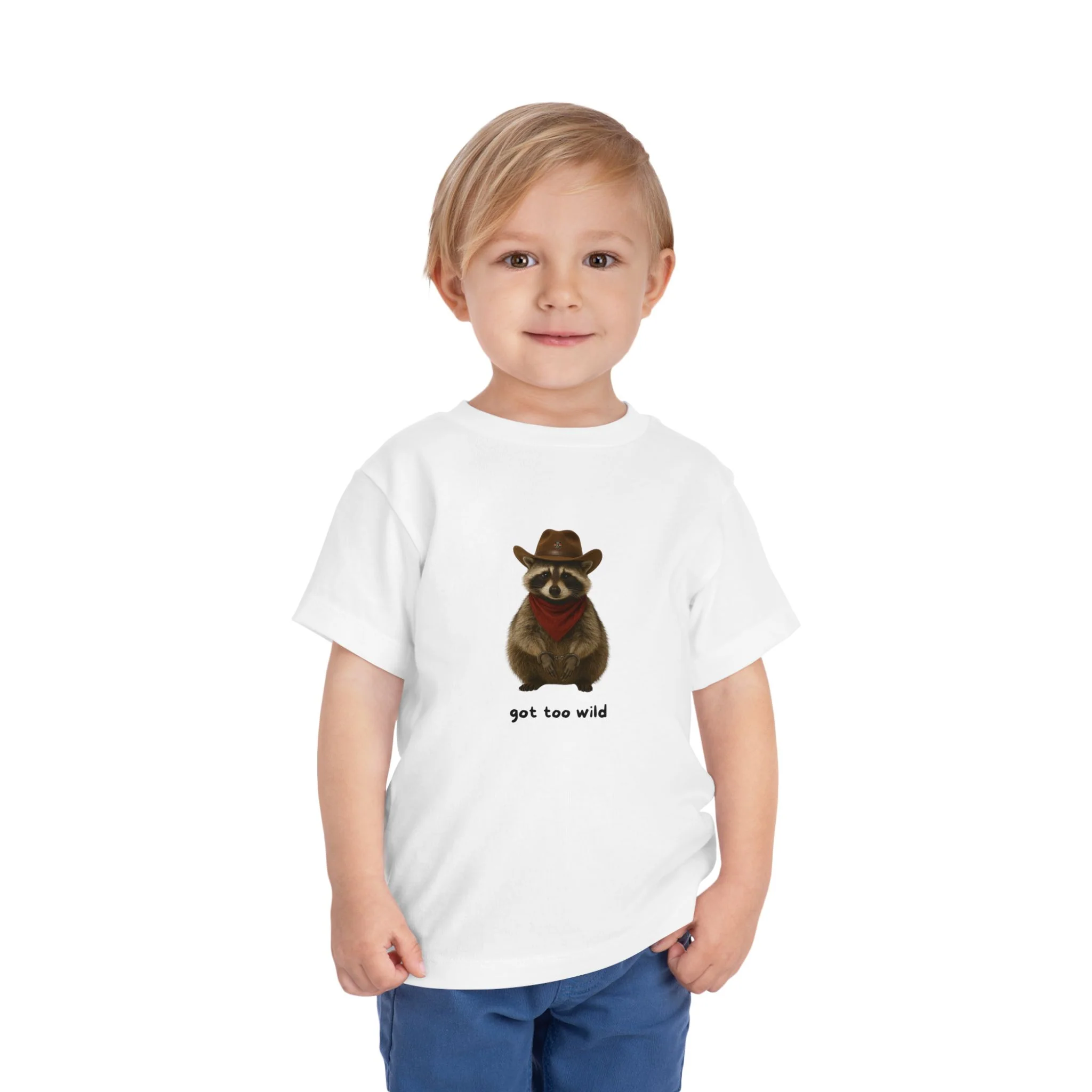 "Got Too Wild" Adorable Toddler T-Shirt with Cowboy Raccoon - "Got Too Wild" Design - Image 11