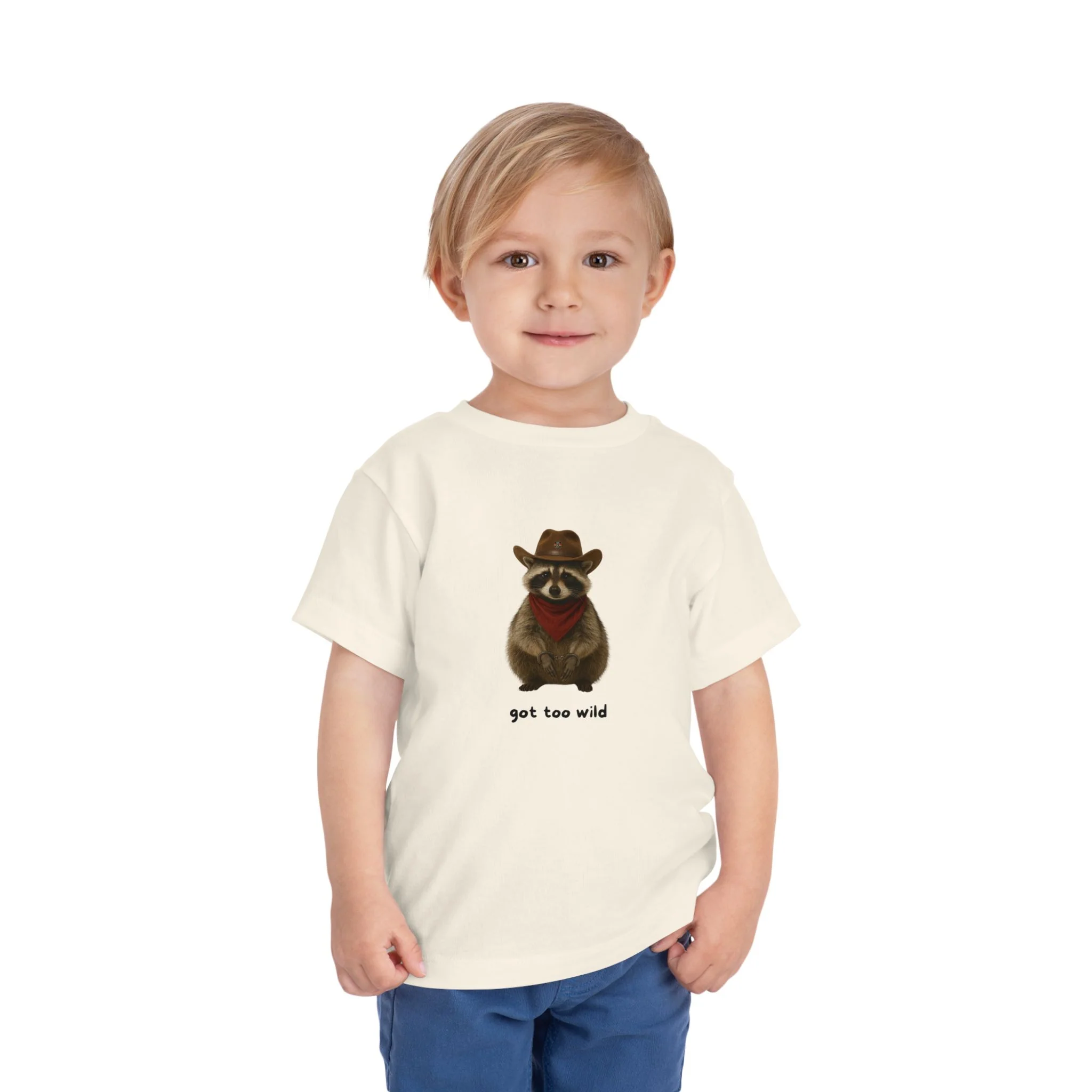 "Got Too Wild" Adorable Toddler T-Shirt with Cowboy Raccoon - "Got Too Wild" Design - Image 17