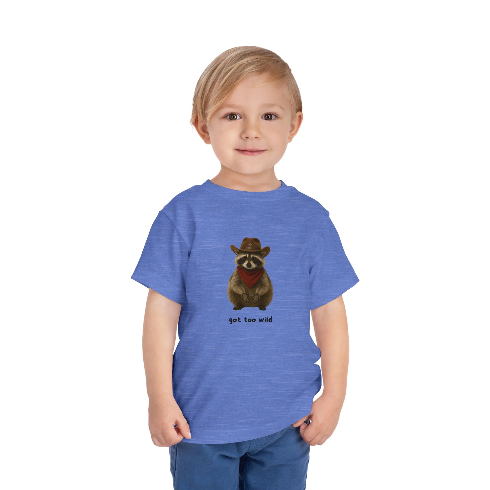 "Got Too Wild" Adorable Toddler T-Shirt with Cowboy Raccoon - "Got Too Wild" Design - Image 20