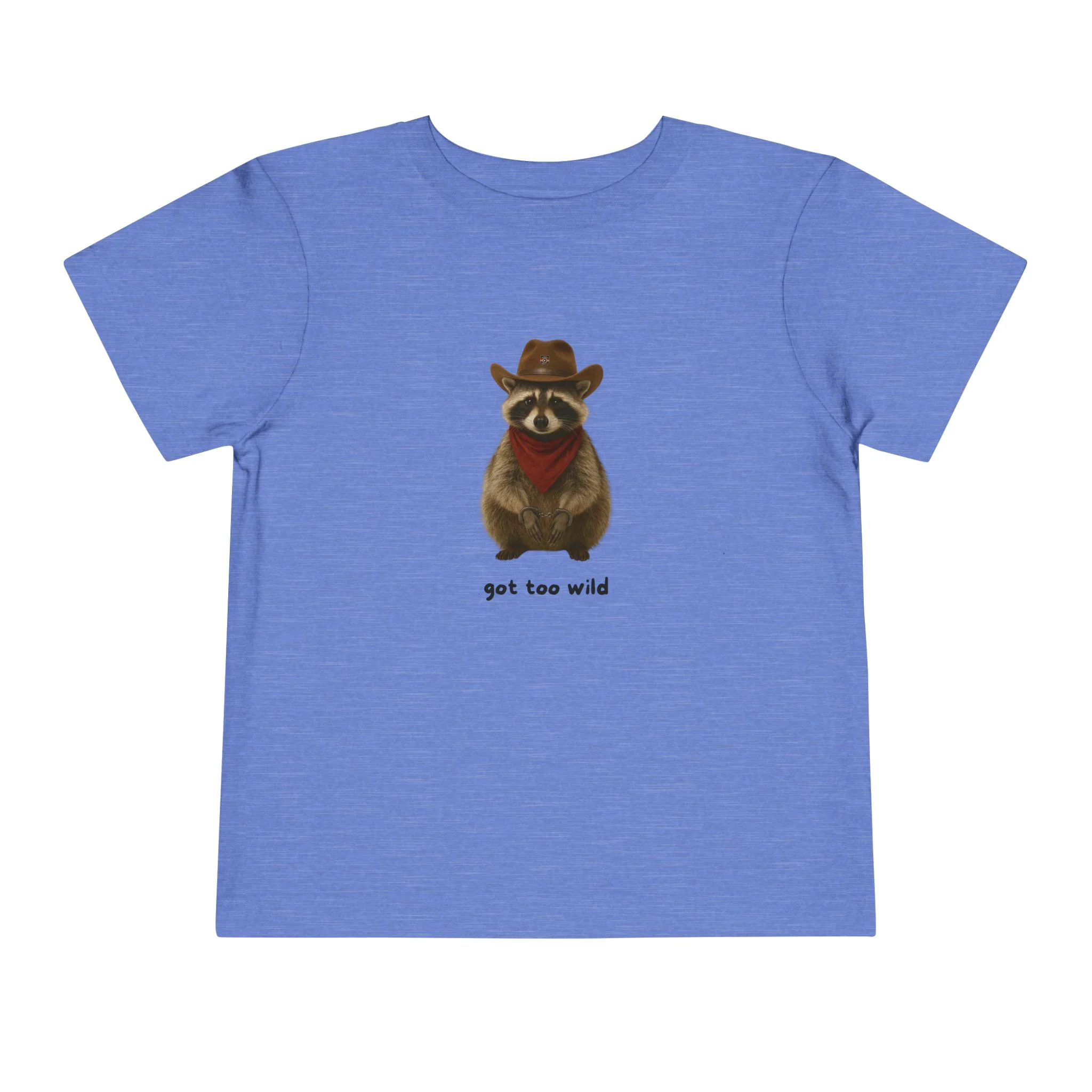 "Got Too Wild" Adorable Toddler T-Shirt with Cowboy Raccoon - "Got Too Wild" Design - Image 5
