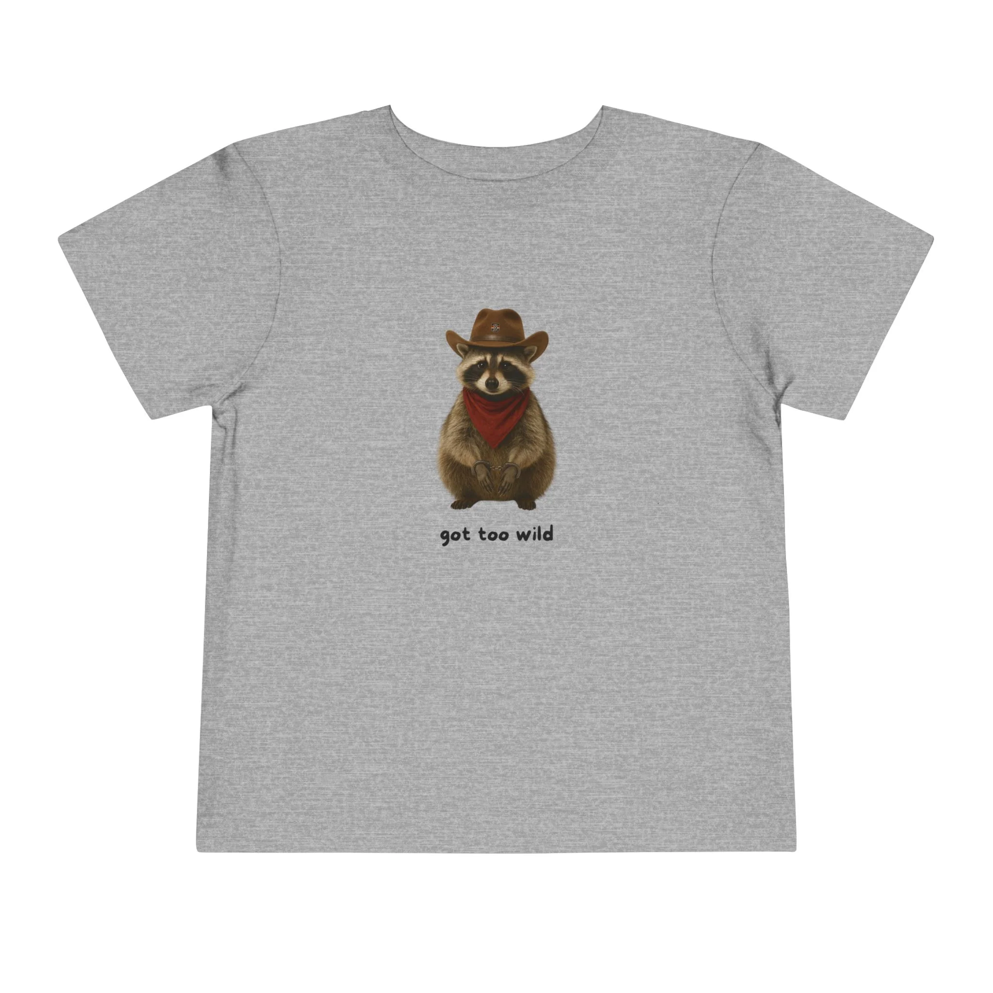 "Got Too Wild" Adorable Toddler T-Shirt with Cowboy Raccoon - "Got Too Wild" Design - Image 7